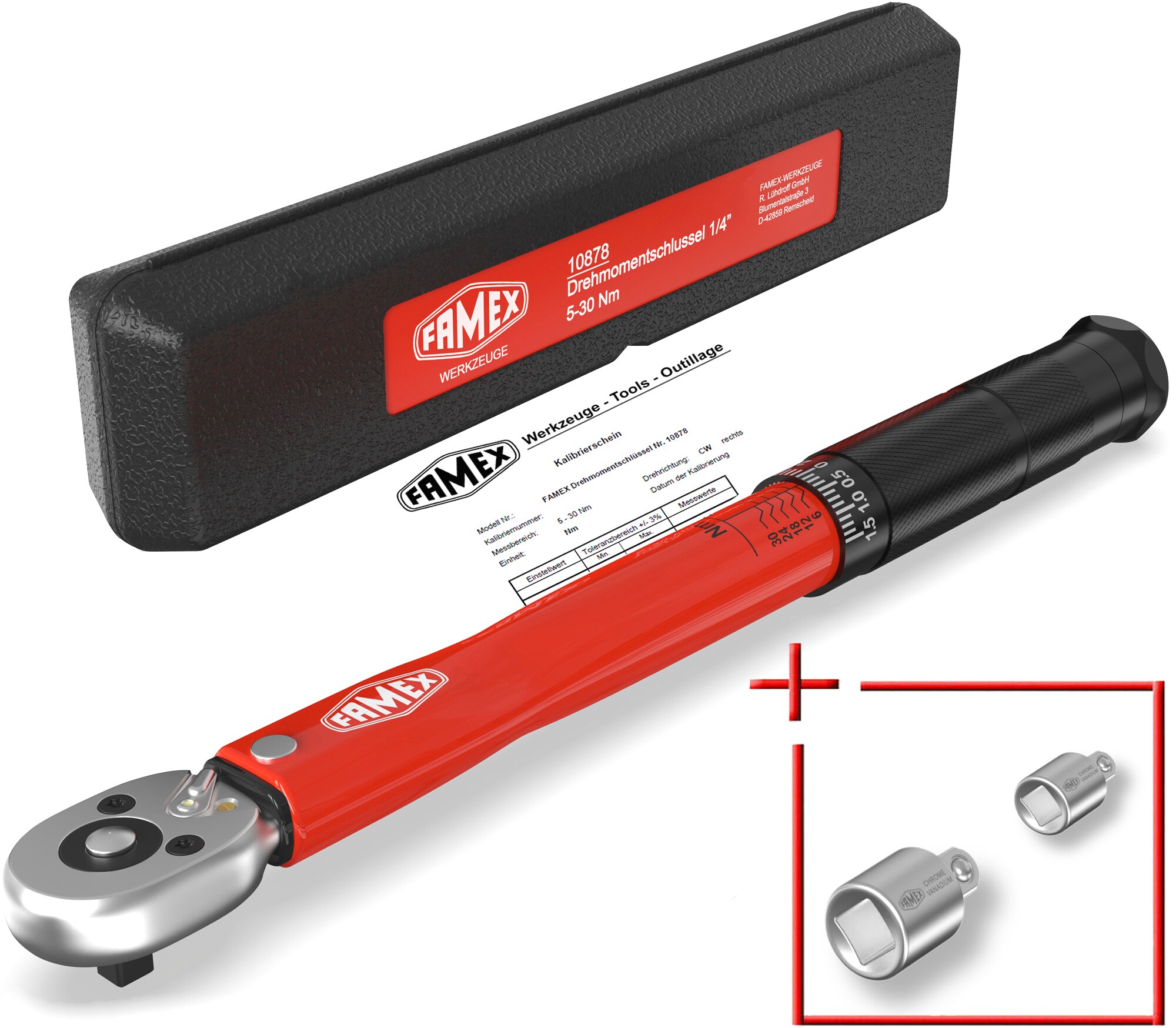 FAMEX 10878-2A Drehmomentschl&uuml;ssel 1/4", 5-30 Nm - Bild 1