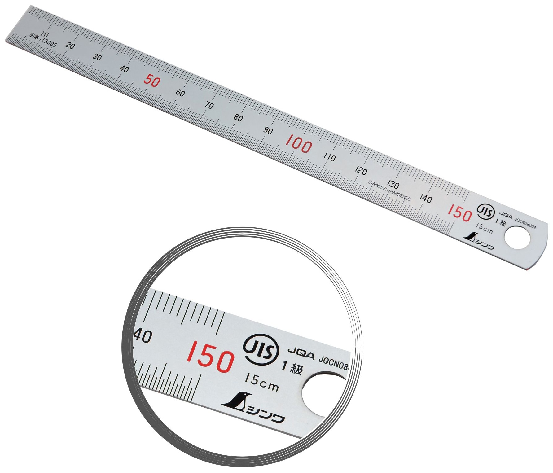 Shinwa 13005 Lineal aus Edelstahl 15 cm - mit 0,5mm Skala - Bild 1