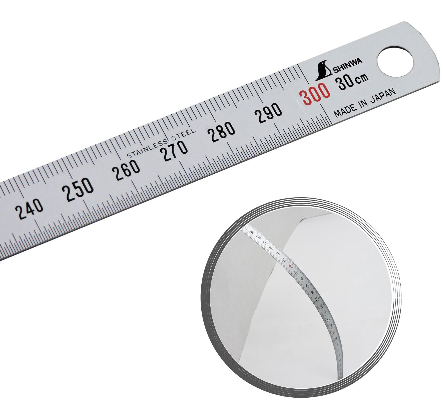 Shinwa 29017 Edelstahllineal flexibel 30 cm - Bild 1