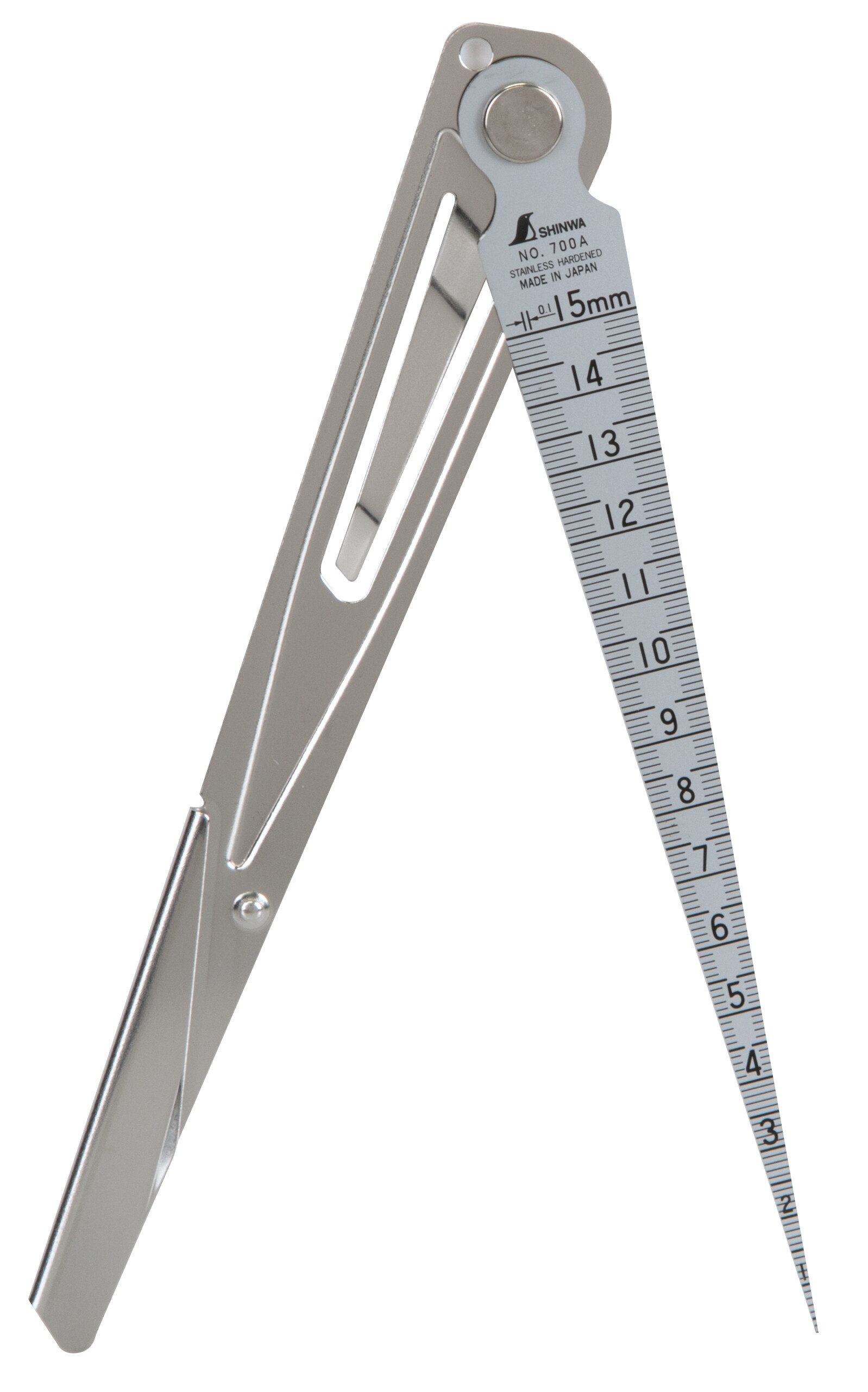 Shinwa 32789 Schwei&szlig;kegel, F&uuml;hlerlehre, Tiefenlineal 1&ndash;15 mm, mit Clip-Halter - Bild 1