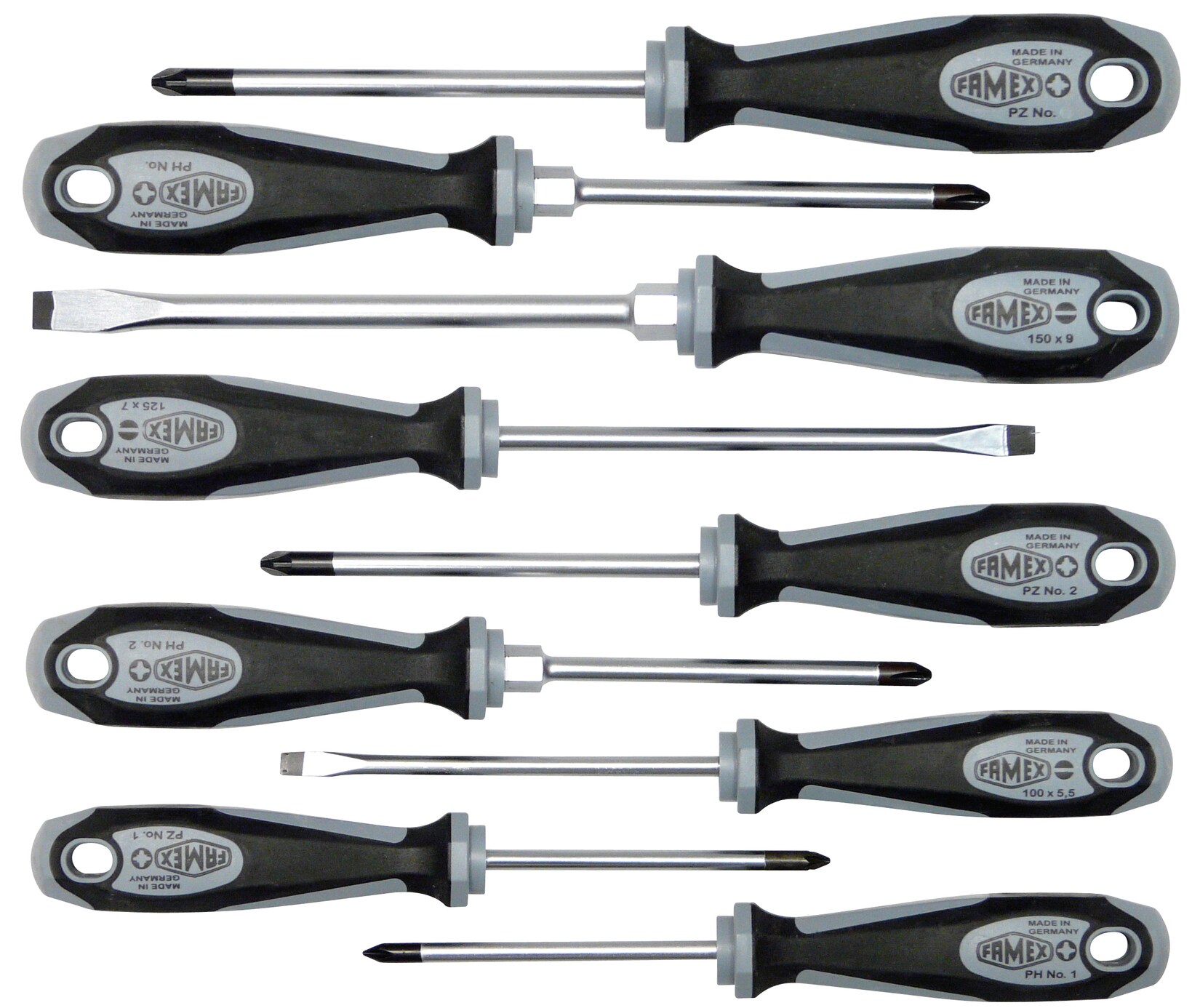 FAMEX 7705-9 Schraubendreher Satz aus deutscher Produktion - 9-tlg.