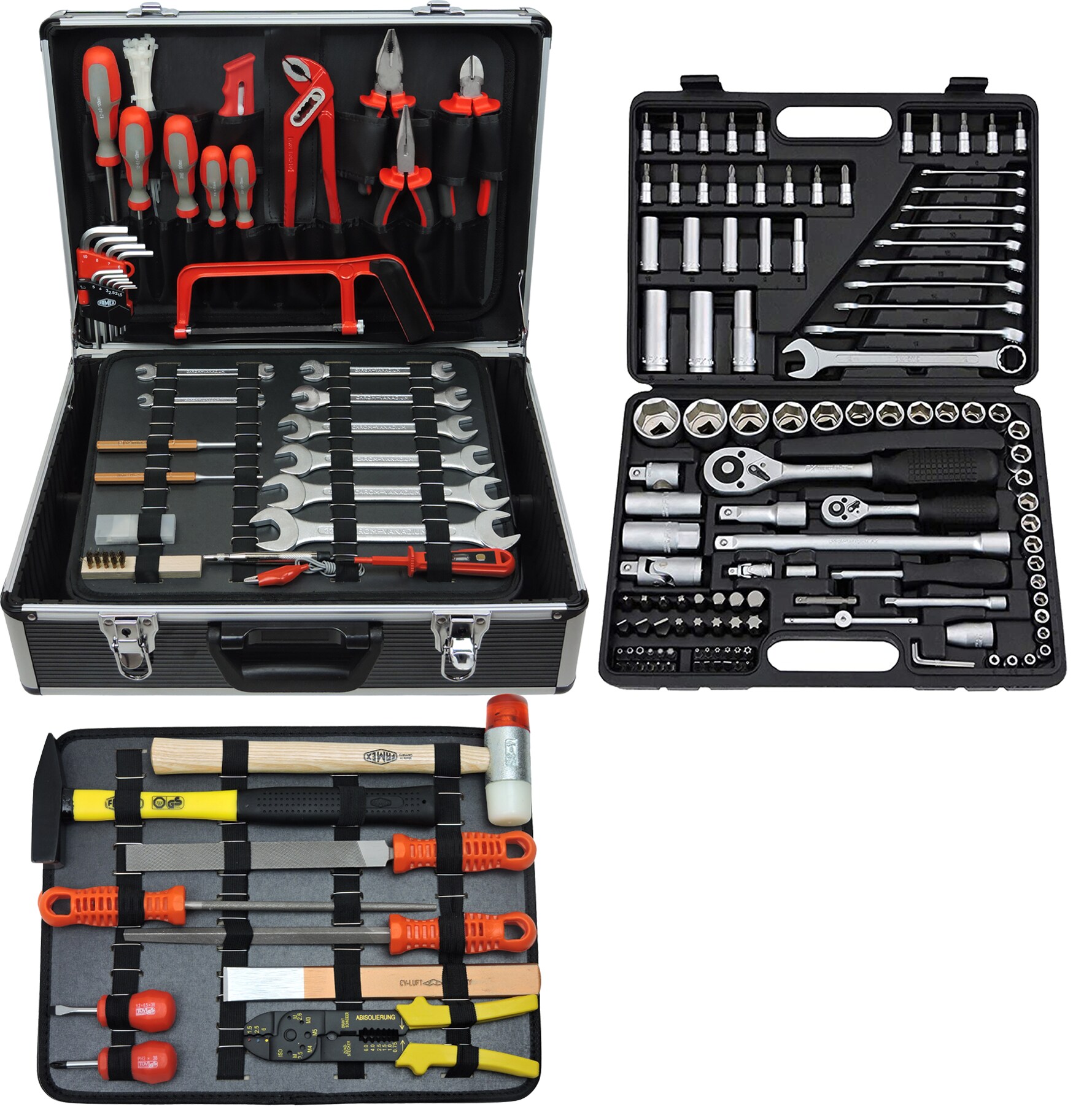 FAMEX 719-50 Werkzeugkoffer mit Werkzeug Set und Steckschl&uuml;sselsatz - Bild 1