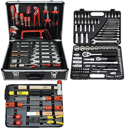FAMEX 719-50 Werkzeugkoffer mit Werkzeug Set und Steckschlüsselsatz - Bild 1