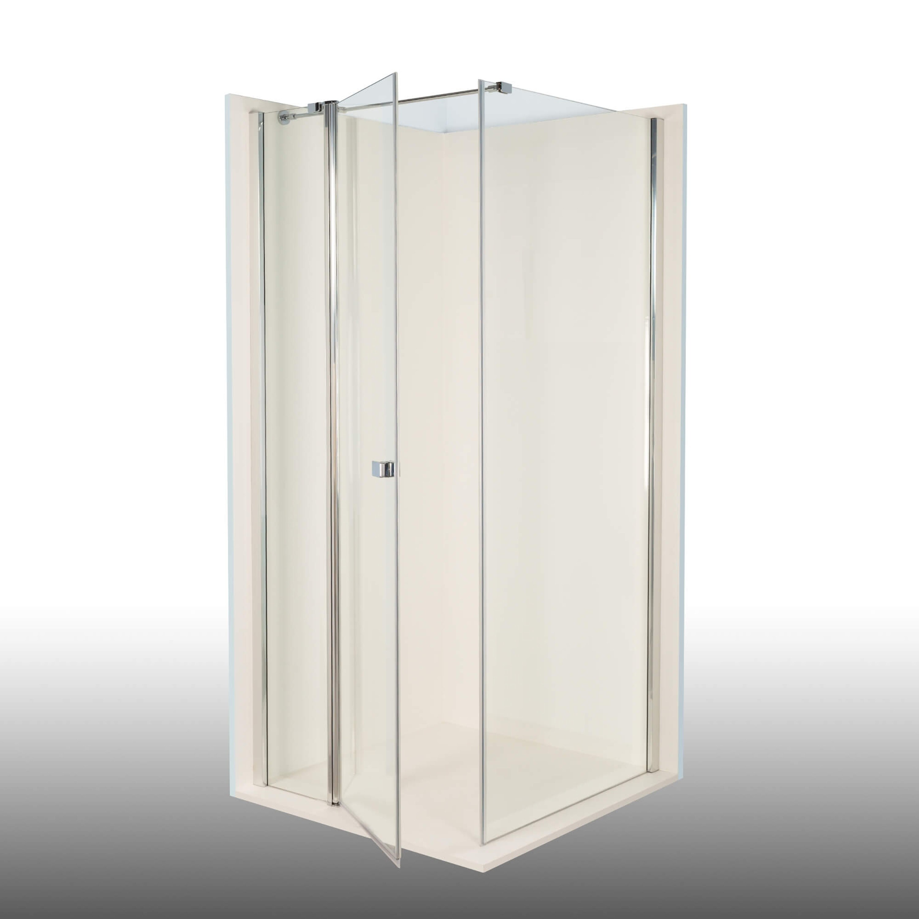 Duschkabine/ Duschabtrennung Dusbad Vital 2 Dreht&uuml;r an Festteil links + Duschwand rechts (Kombination) links 1200mm rechts 975mm - Bild 1