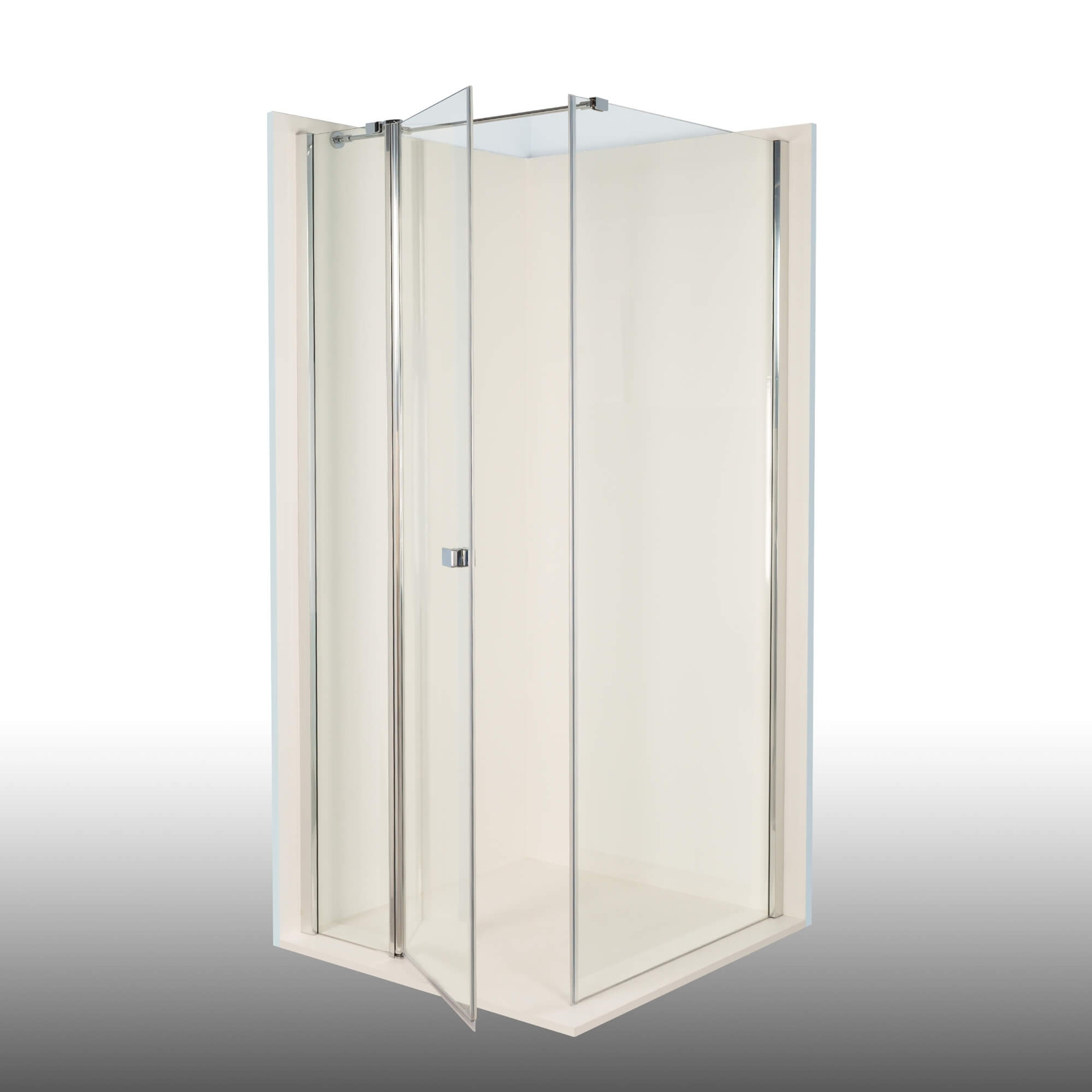 Duschkabine/ Duschabtrennung Dusbad Vital 2 Dreht&uuml;r an Festteil links + Duschwand rechts (Kombination) links 1150mm rechts 1125mm - Bild 1