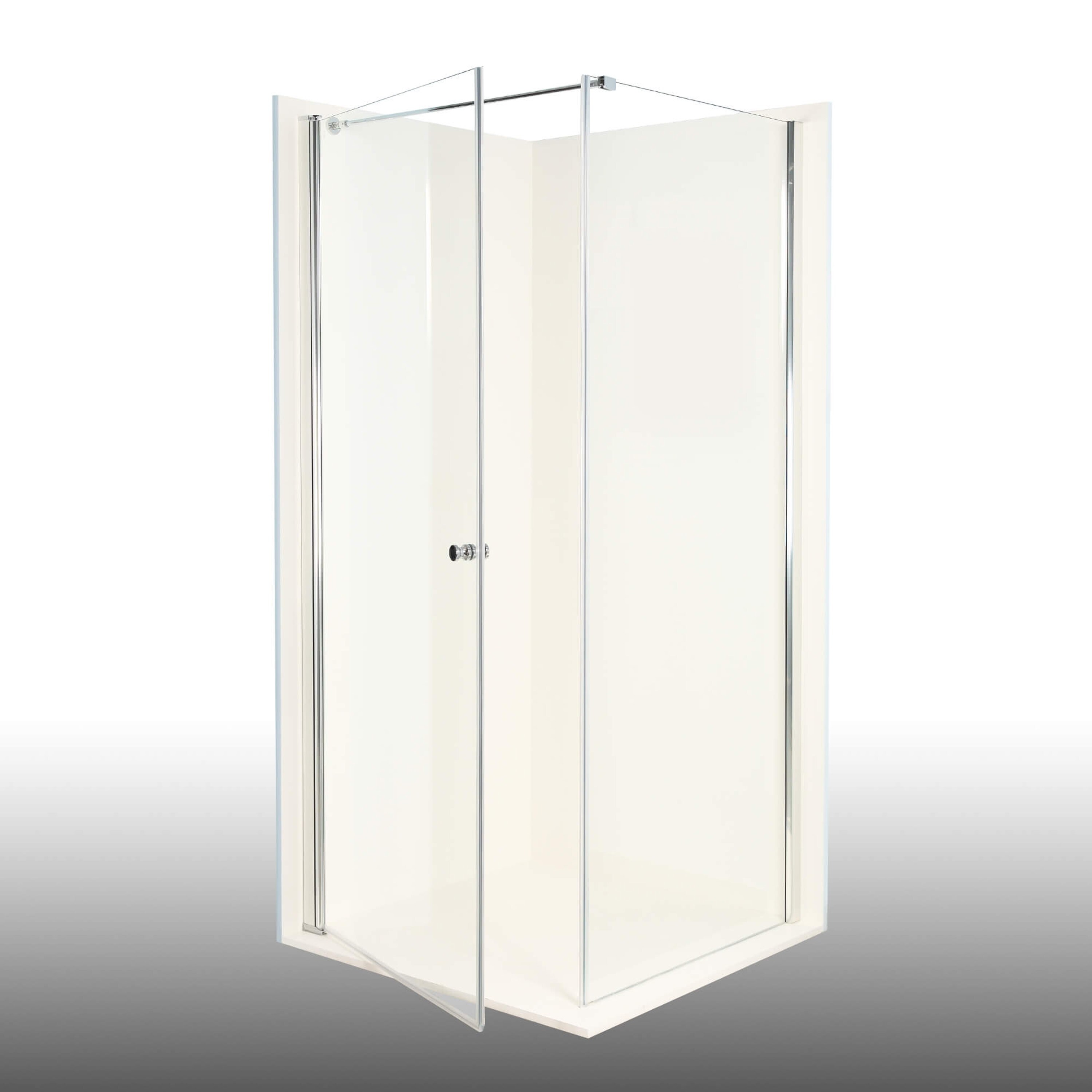 Duschkabine/ Duschabtrennung Dusbad Vital 2 Dreht&uuml;r links + Duschwand rechts (Kombination) links 900mm rechts 950mm - Bild 1