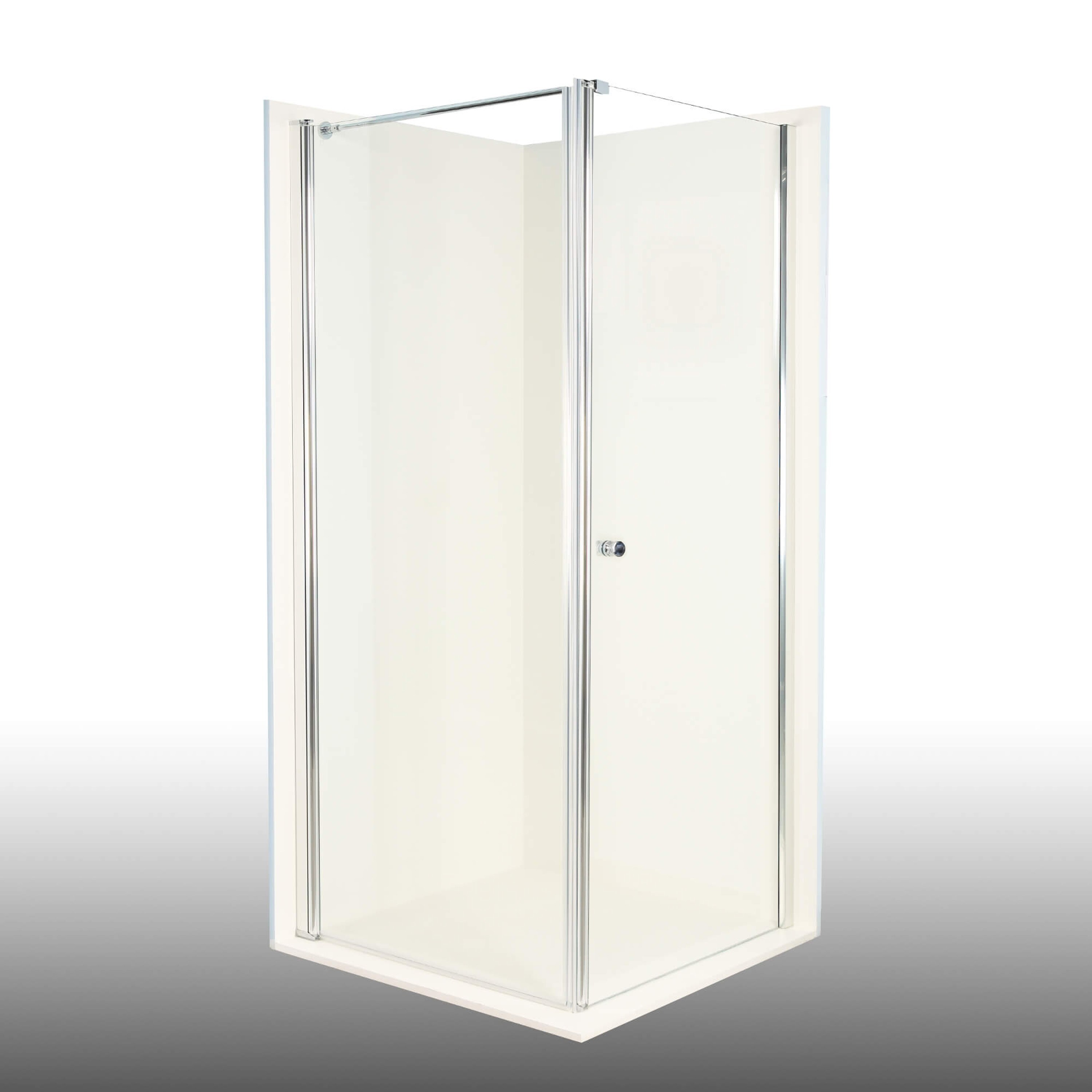 Duschkabine/ Duschabtrennung Dusbad Vital 2 Dreht&uuml;r rechts + Duschwand links (Kombination) rechts 900mm links 875mm - Bild 1