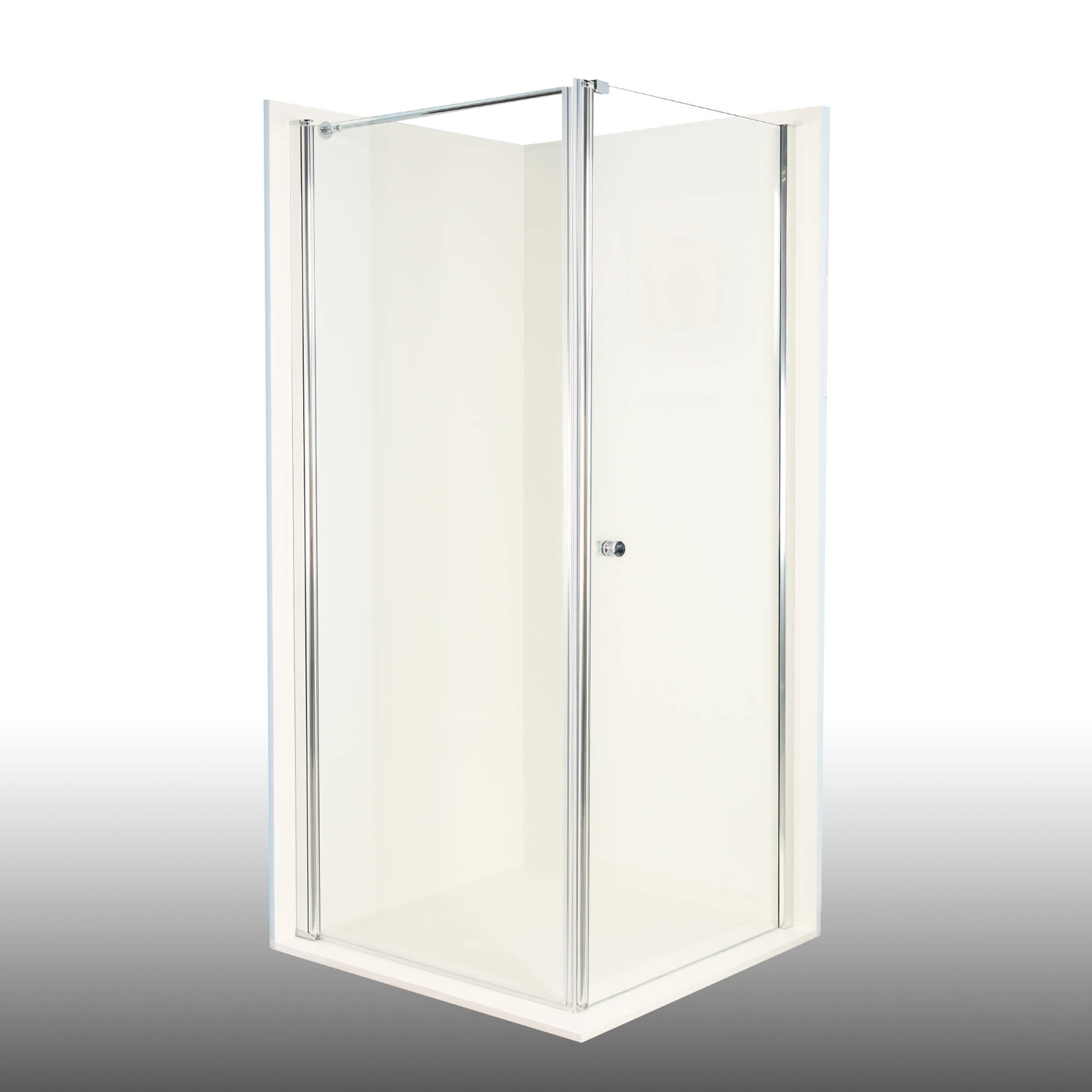 Duschkabine/ Duschabtrennung Dusbad Vital 2 Dreht&uuml;r rechts + Duschwand links (Kombination) rechts 900mm links 1150mm - Bild 1