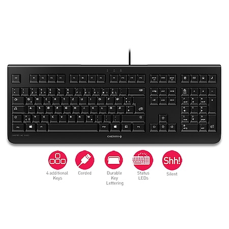 Cherry KC 1000 - Tastatur - Laser - 4 Tasten QWERTZ - Schwarz online kaufen  bei Netto