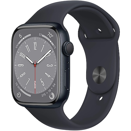 Apple Watch Series 8 GPS 45mm Smartwatch Mitternacht Sportarmband MNP13FD/A - Bild 1