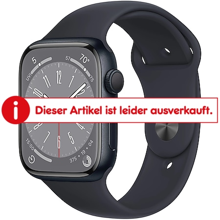 Apple Watch Series 8 GPS 45mm Smartwatch Mitternacht Sportarmband MNP13FD/A - Bild 1