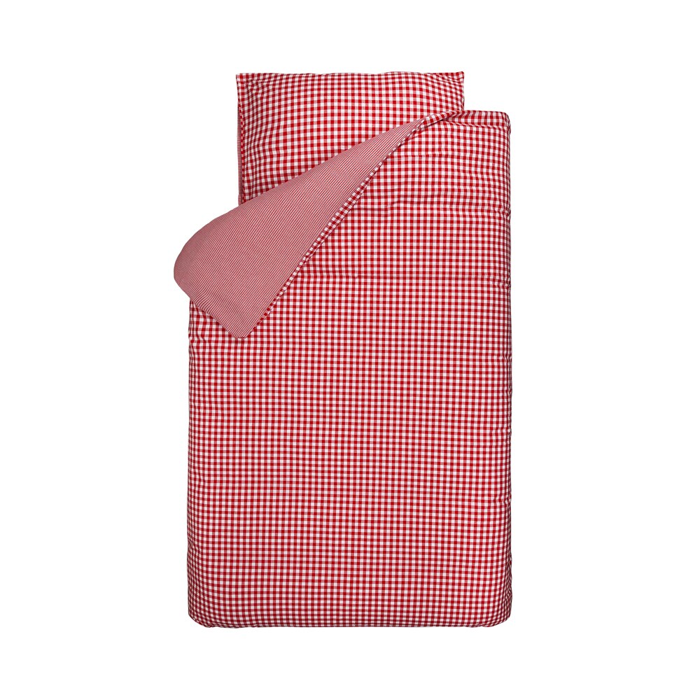 Bink Kinderbettw&auml;sche BB Karo rot 100 x 135 - Bild 1