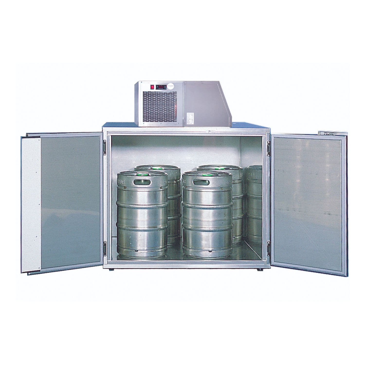 Fassvork&uuml;hler f&uuml;r 4 F&auml;sser, Stahlblech Alu-Zink-Klarlack versiegelt - Bild 1