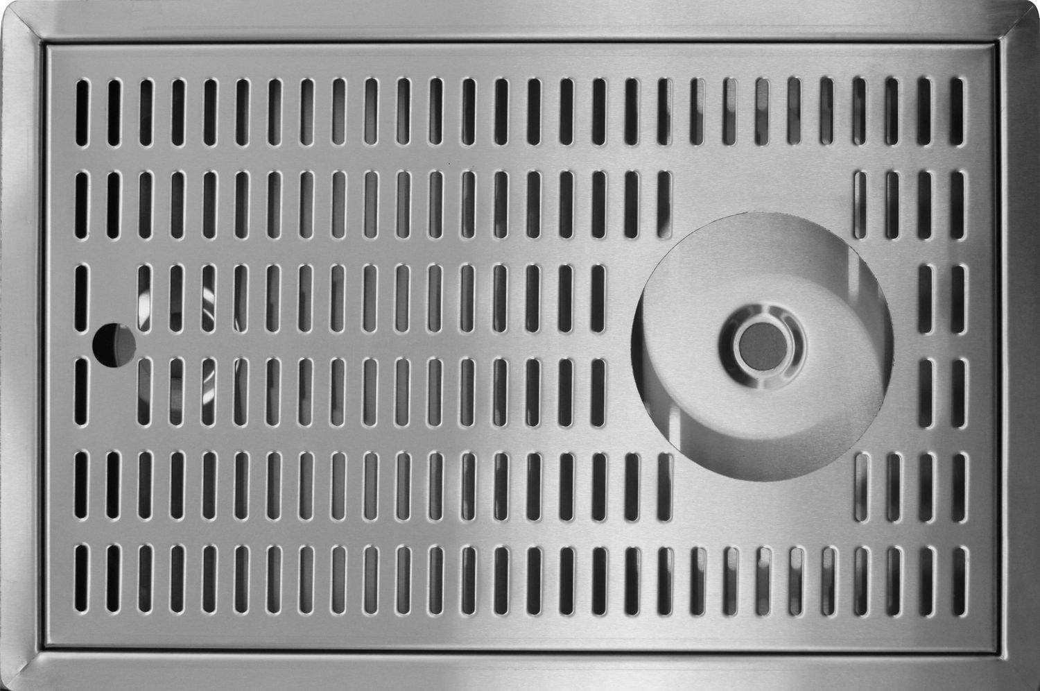 Tropfblech, Abtropfblech, Tropfschale mit Gl&auml;serdusche, Edelstahl, 430x245x30mm - Bild 1