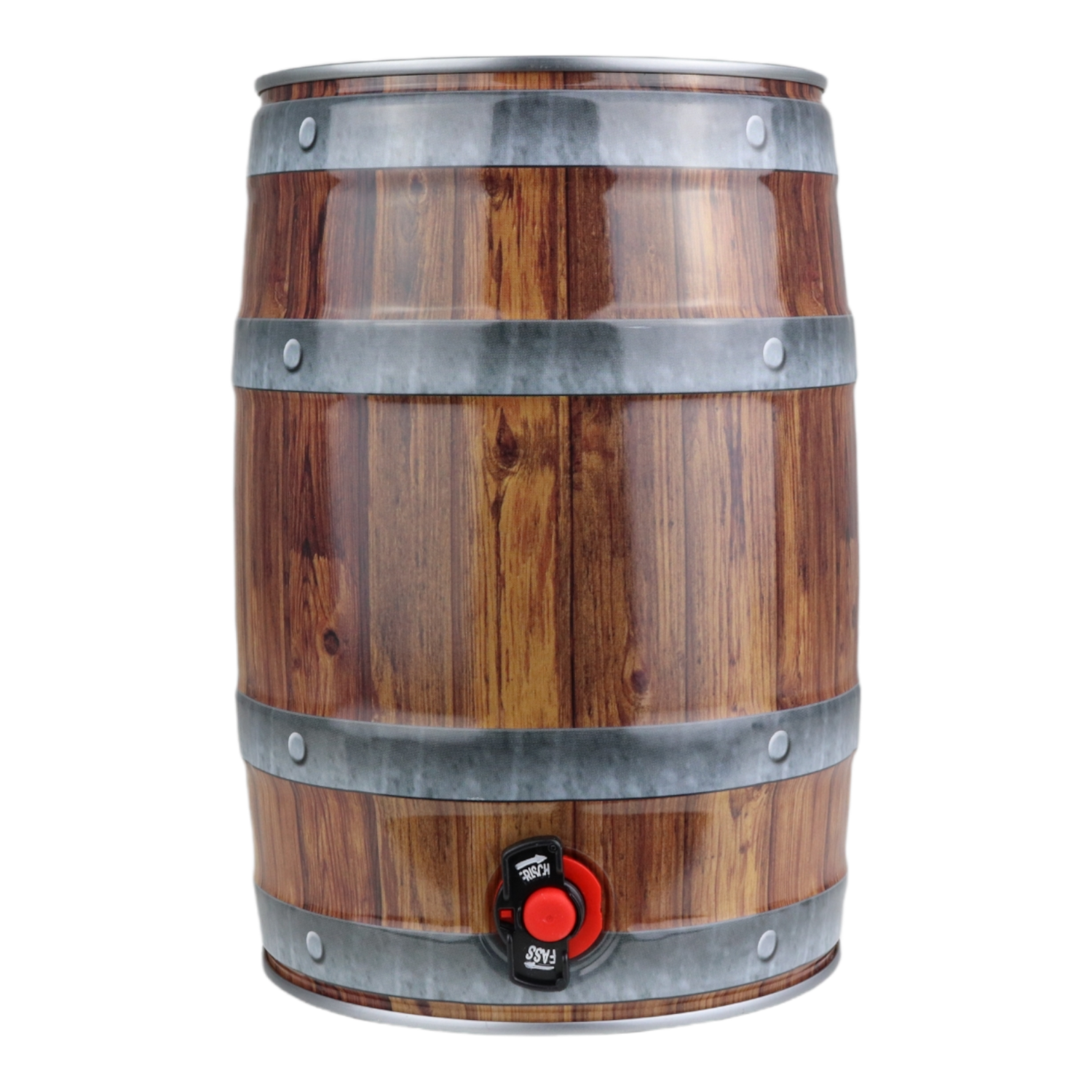 5L Partyfass mit Zapfhahn, Holzoptik - Bild 1
