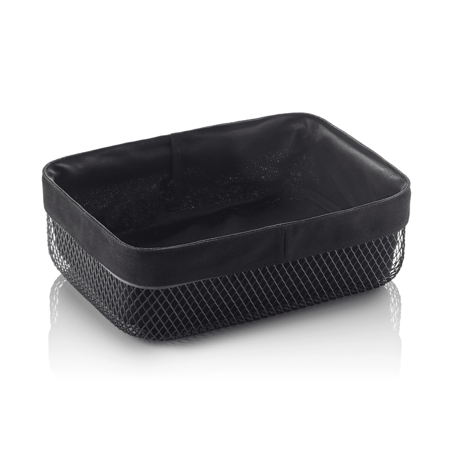 Brotkorb, Korb aus Metall/Baumwolle, 27,5 x 20 x 8,5 cm - Bild 1