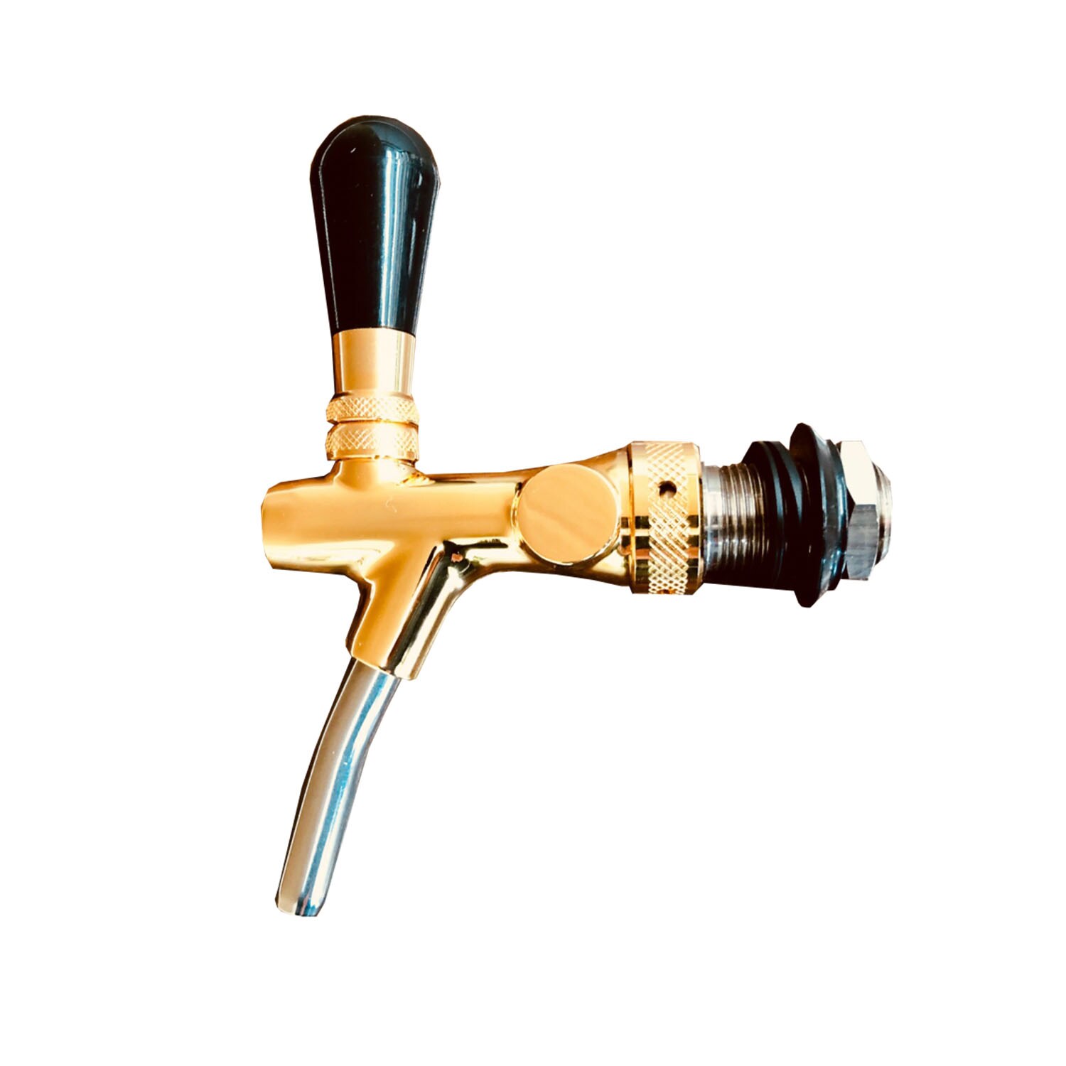 Kolbenschankhahn , Zapfhahn - vergoldet, Length:55 mm - Bild 1
