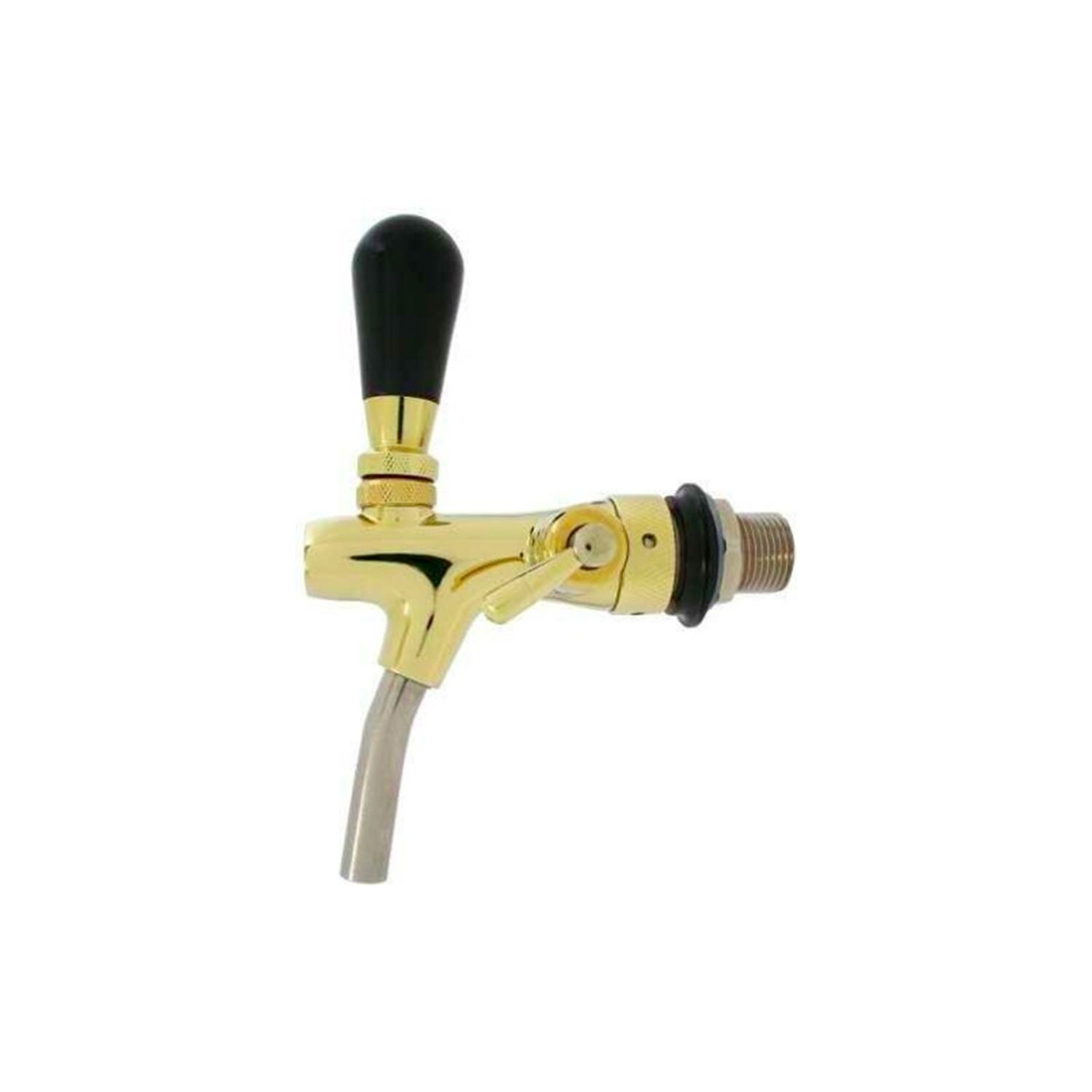 Zapfhahn, Kompensatorhahn, Bierzapfhahn, Schankhahn - selbstschließend, gold, 55 mm