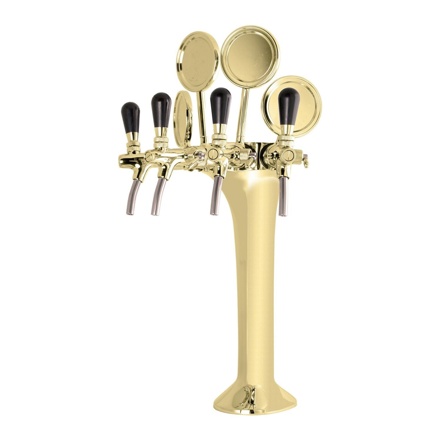 Schanksäule Gold 4-leitig, elegant, "Topp-Qualität!"