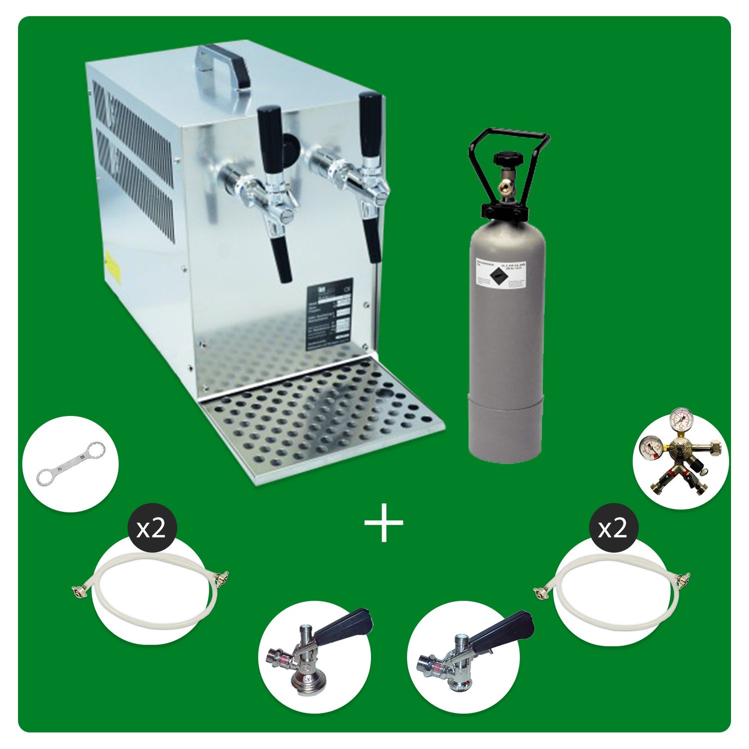 Komplett Set - Zapfanlage, Bierzapfanlage - Bierkoffer, 2-ltg. 60 Liter/h, Zapfkopf 2:K&ouml;pi,Zapfkopf:NC Adapter - Bild 1