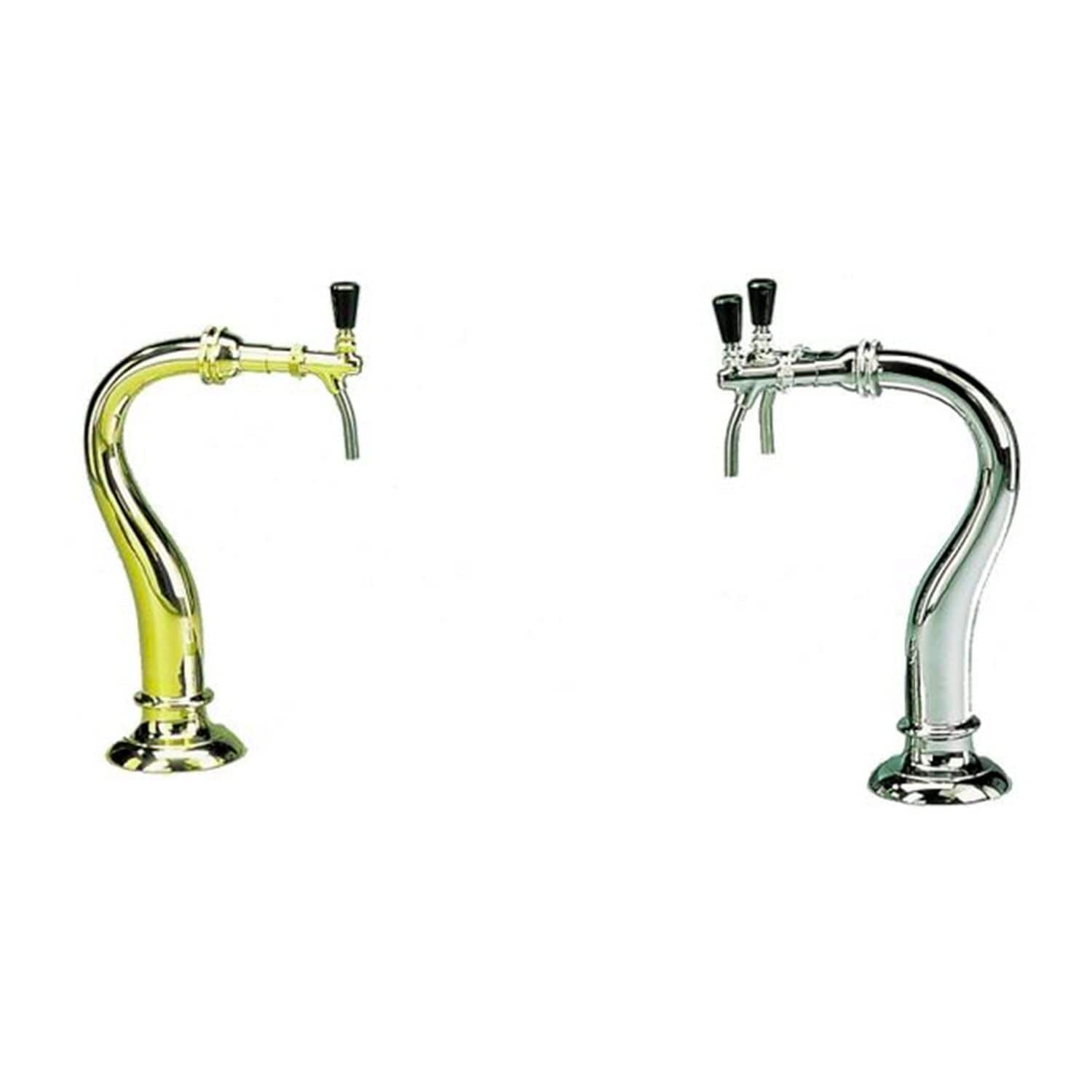 Schanks&auml;ule, Modell Schwanenhals, 2-leitig, Messing - Bild 1