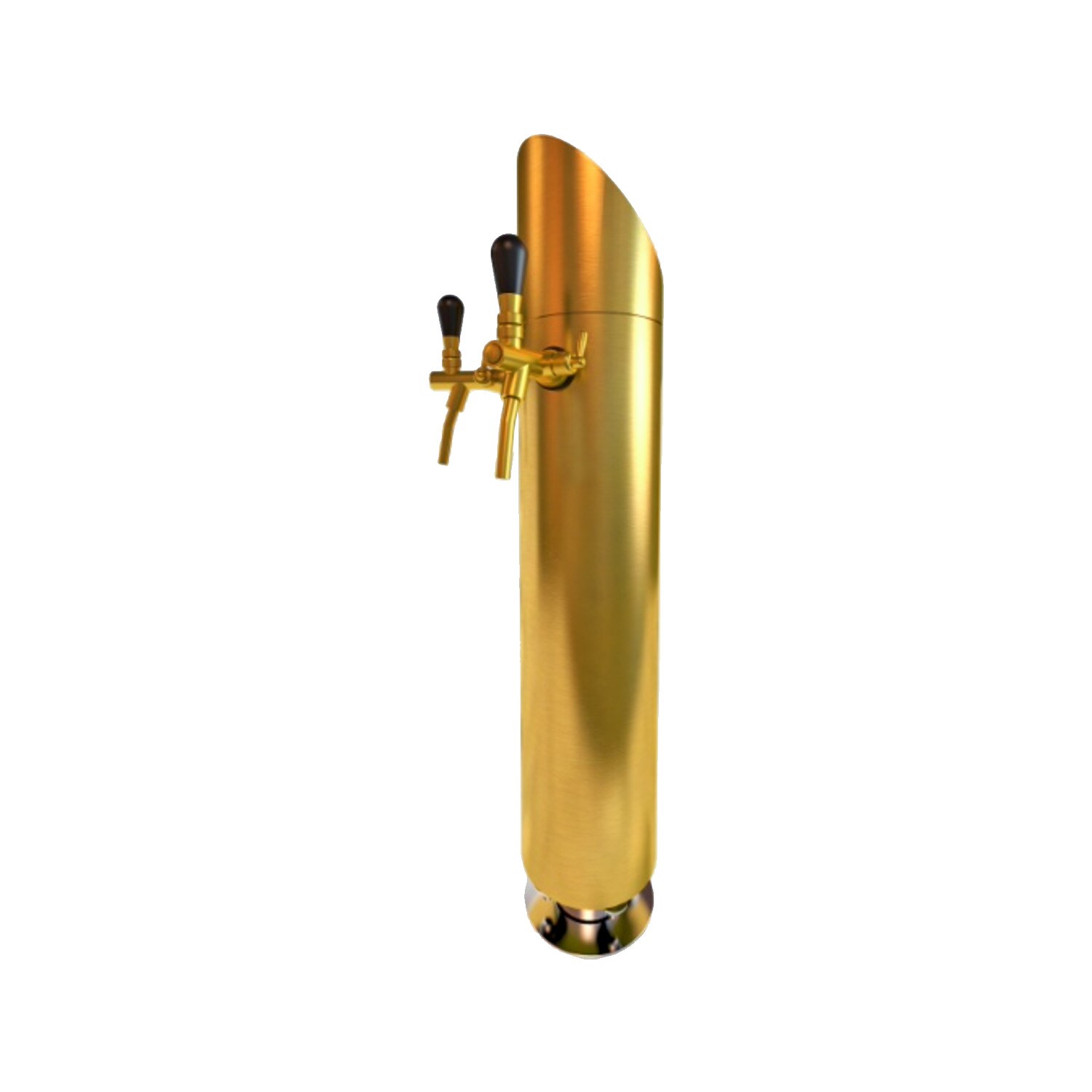Schanksäule, Modell „Tower“, mit Beleuchtung, TIN-goldfarben 2-leitig – 114 mm Ø | 00762743498734