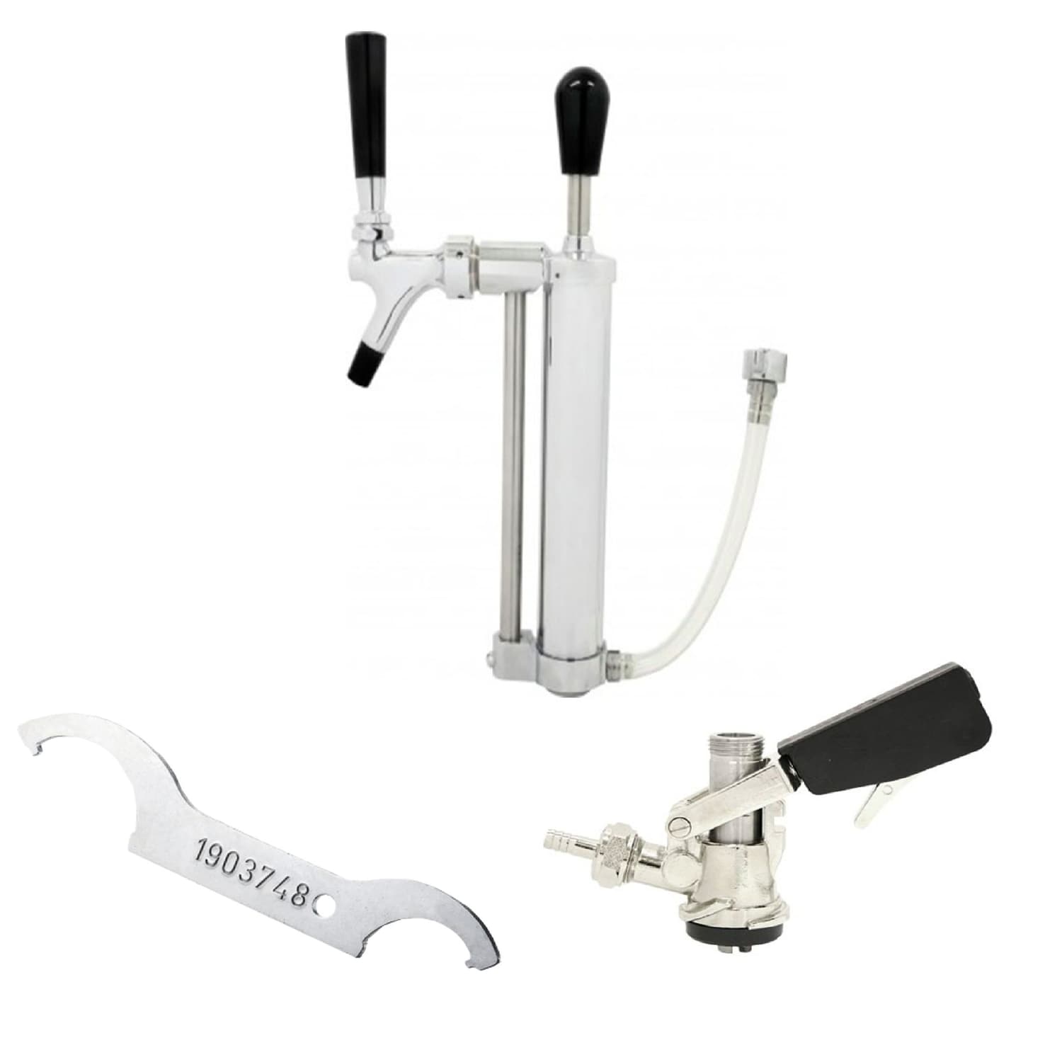 Sets mit Picknickpumpe mit Kolbenschankhahn 5/8 Co2-Abgang, Zapfkopf:KeyKeg - Bild 1