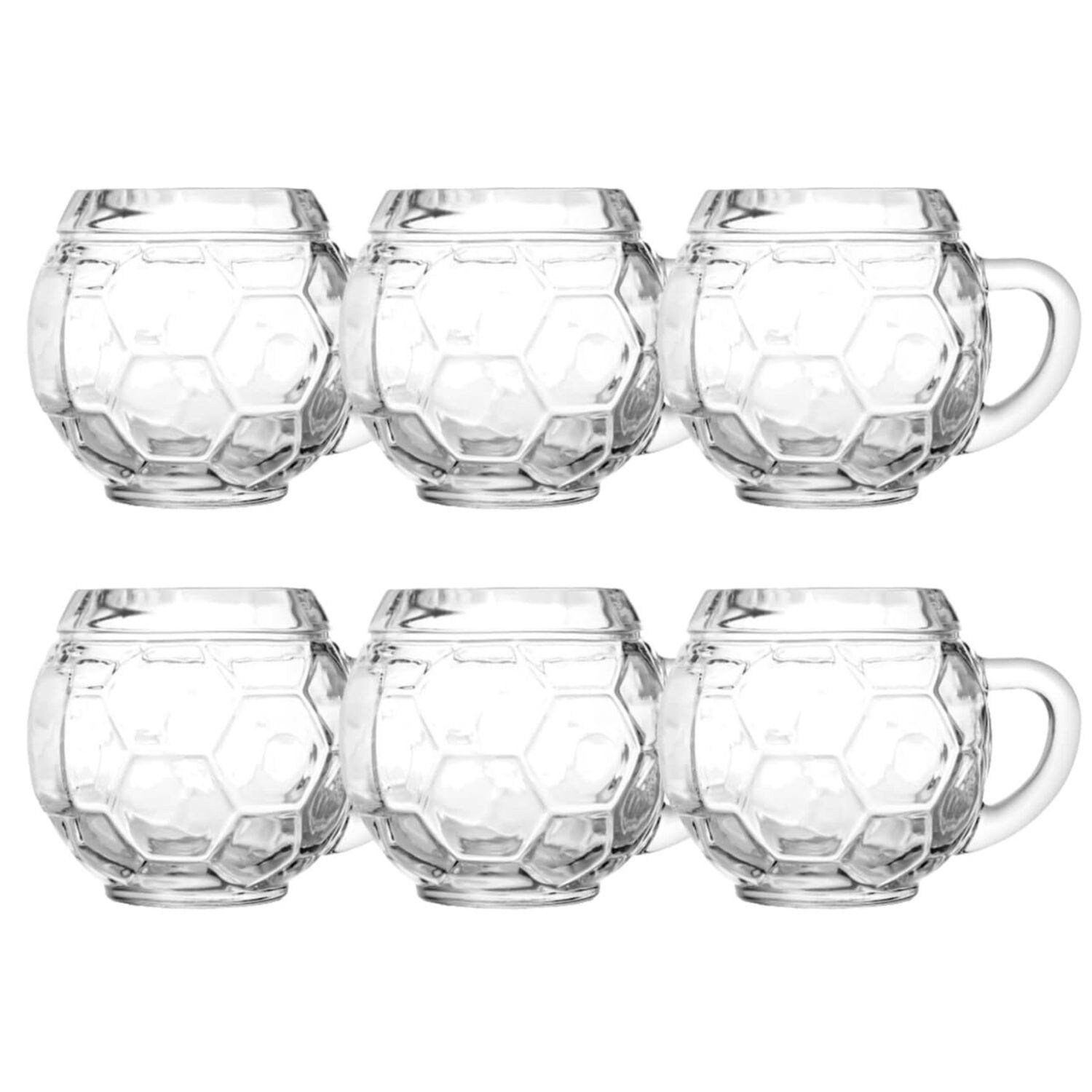 Bierglas 6er Set Biergläser Fussball Bierkanne 0,3 Liter