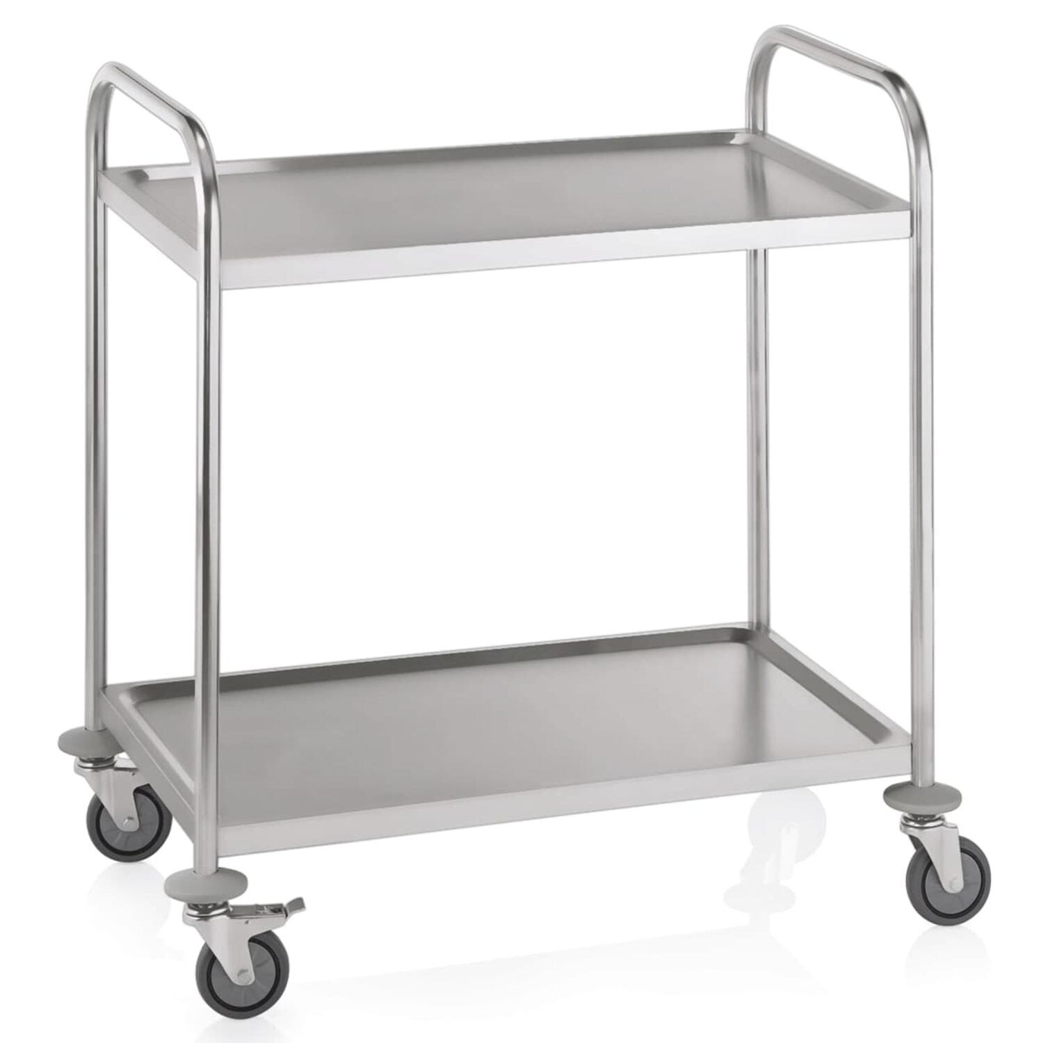 Servierwagen, Küchenwagen, Barwagen, Getränkewagen - mit 2 Borden, 85x53x95 cm, Edelstahl