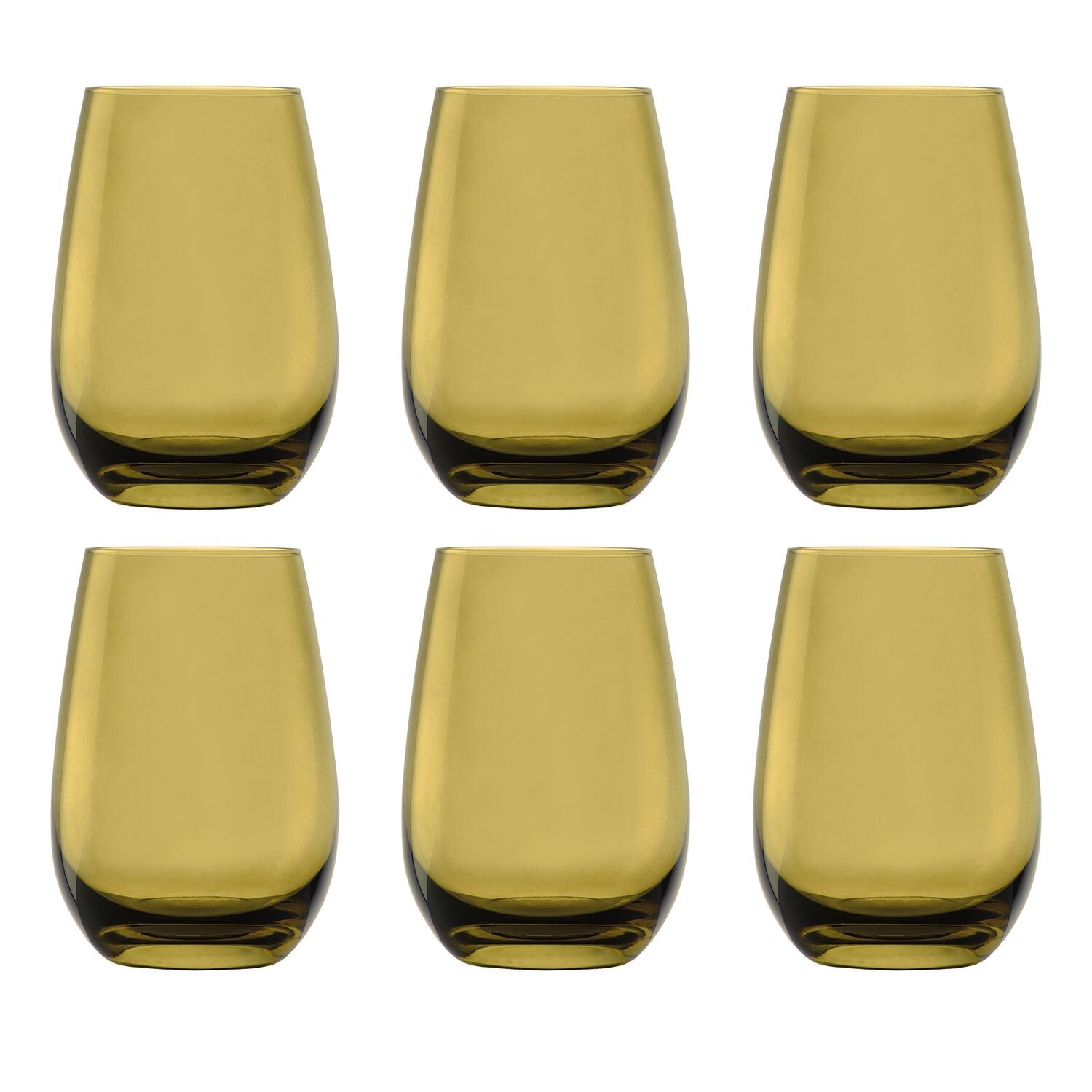 Farbige Trinkgläser ELEMENTS 6er-Set, Oliv, 465 ml | 00745202849469