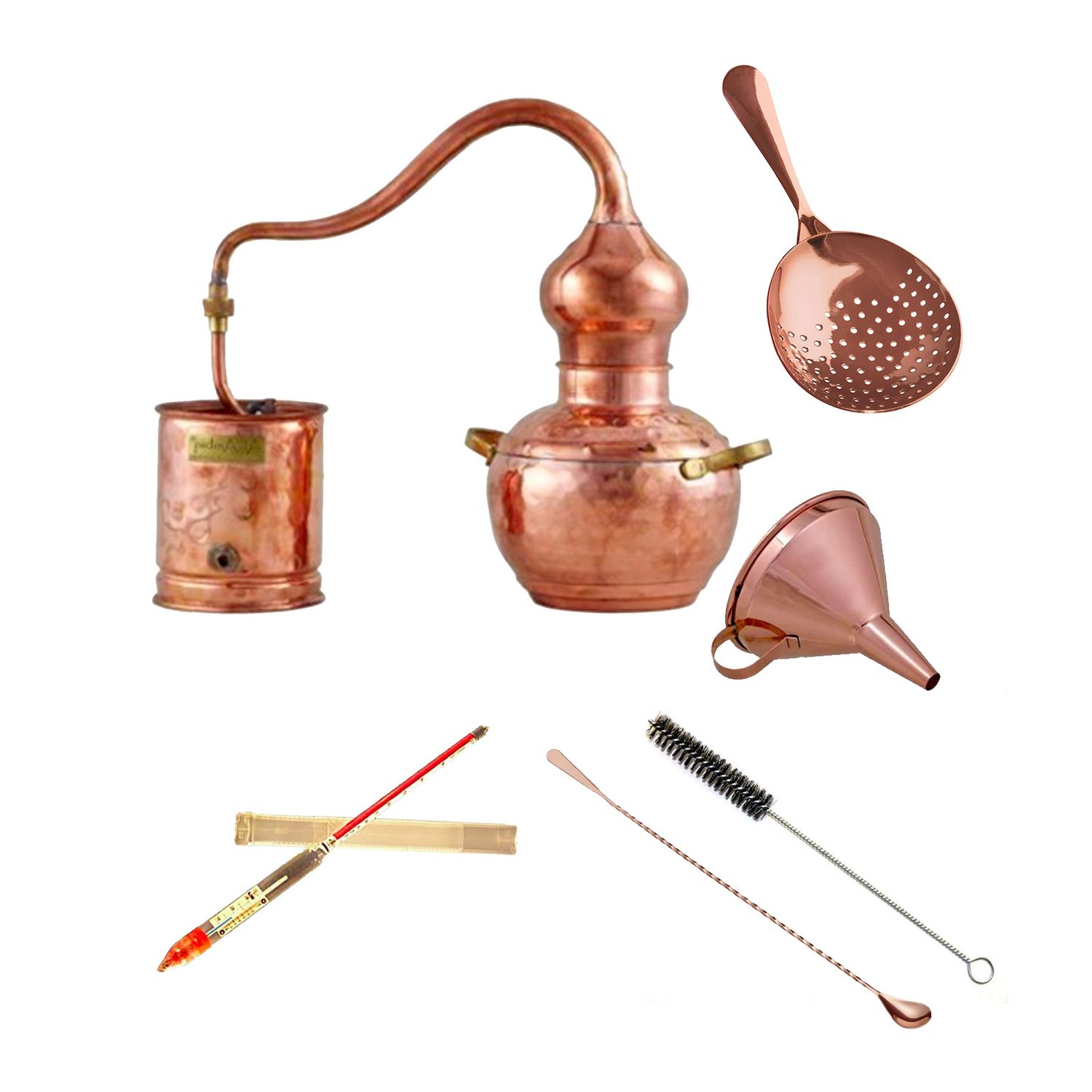 Destille Komplettset - Destille alembic premium 2 Liter Kupfer mit Sieb und Barl&ouml;ffel - Bild 1