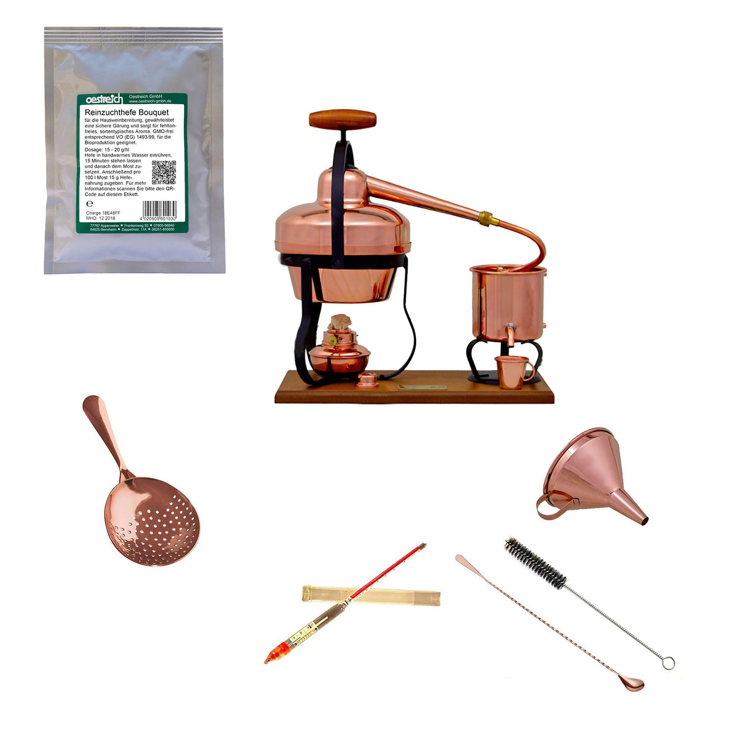 Destille Komplettset -Destille 1,25 Liter mit Reinzuchthefe - Bild 1