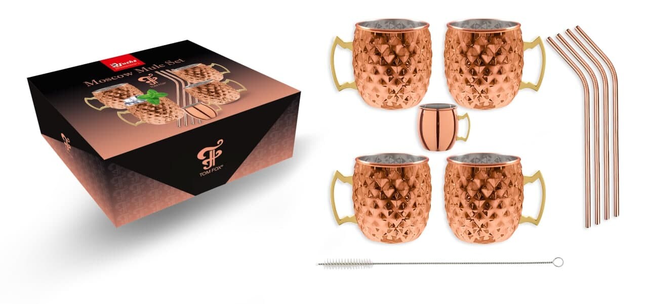 Diamond Moscow Mule Becher Set Kupfer | 00745202853442