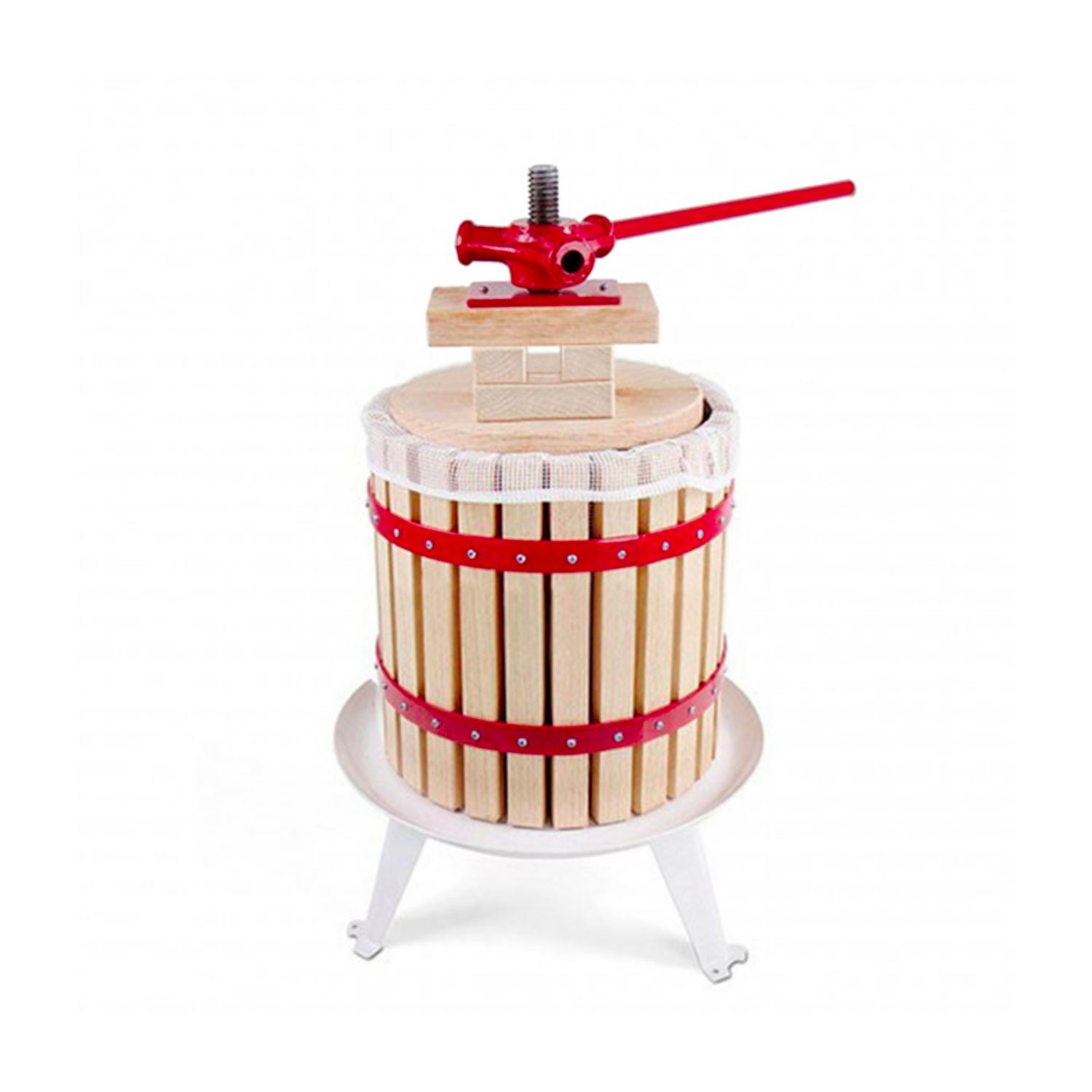 Obstpresse, Weinpresse, Apfelpresse - Korb aus Holz 12 l - Bild 1