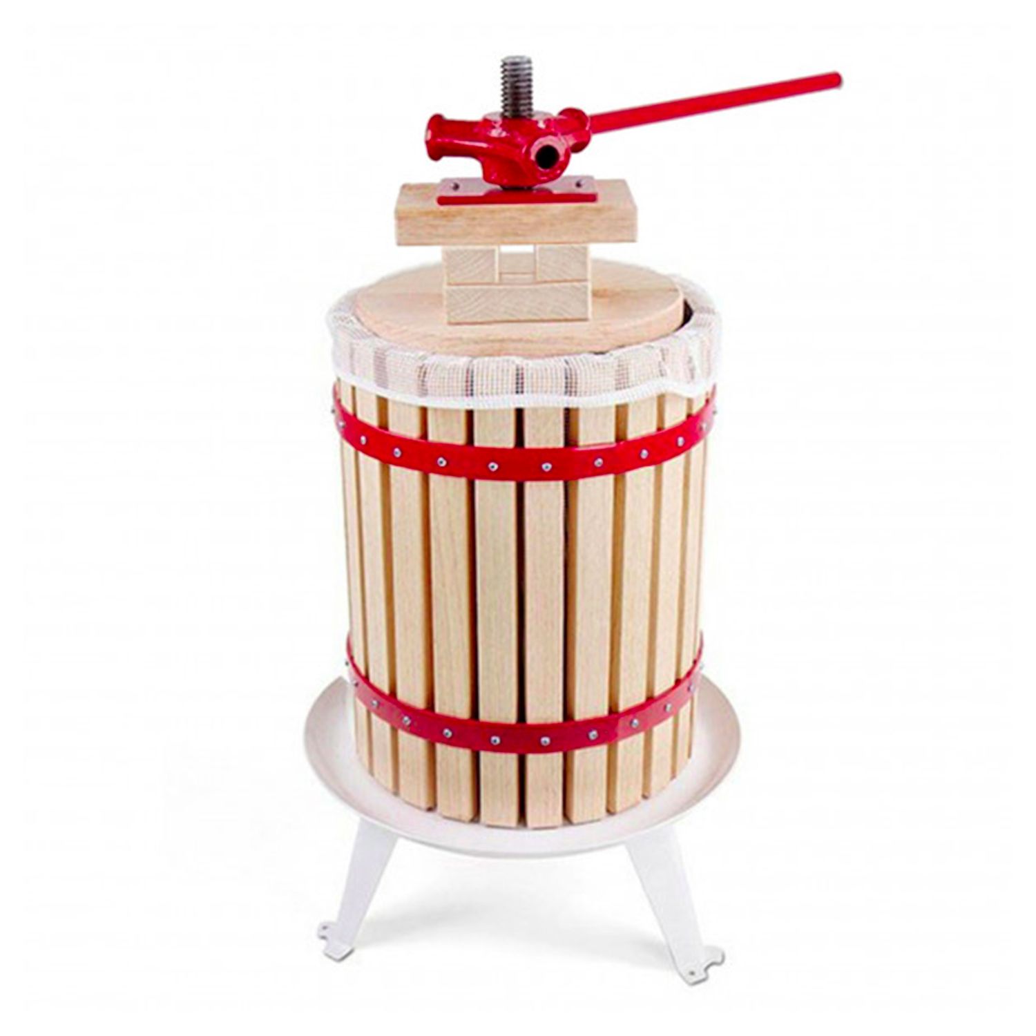 Obstpresse, Weinpresse, Apfelpresse - Korb aus Holz 18 l - Bild 1