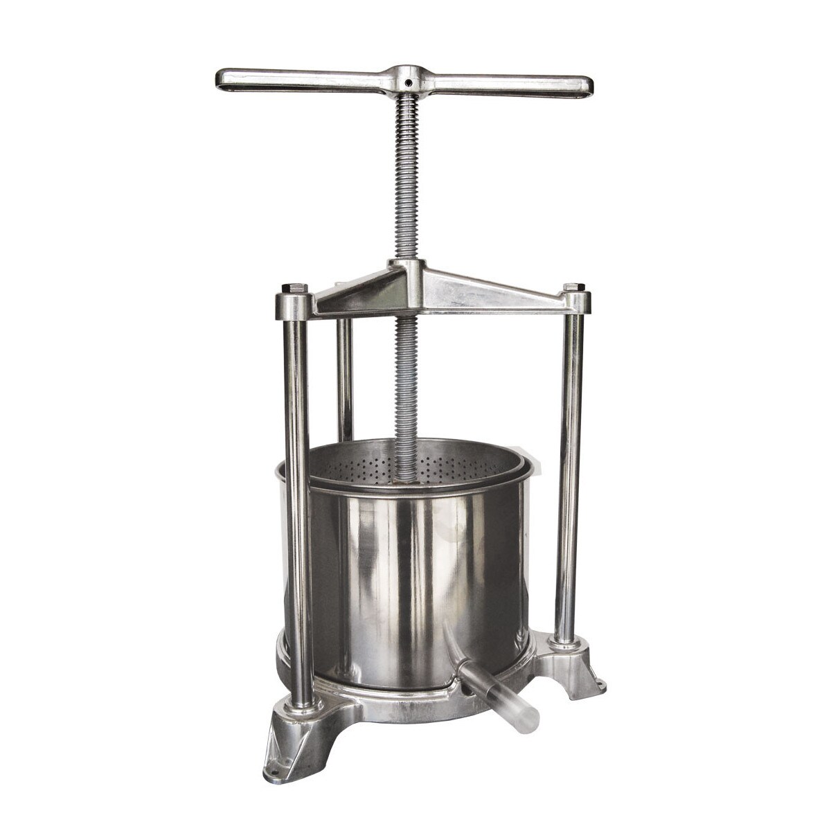Obstpresse, Weinpresse, Apfelpresse - mini,  mit Edelstahl Doppelkorb