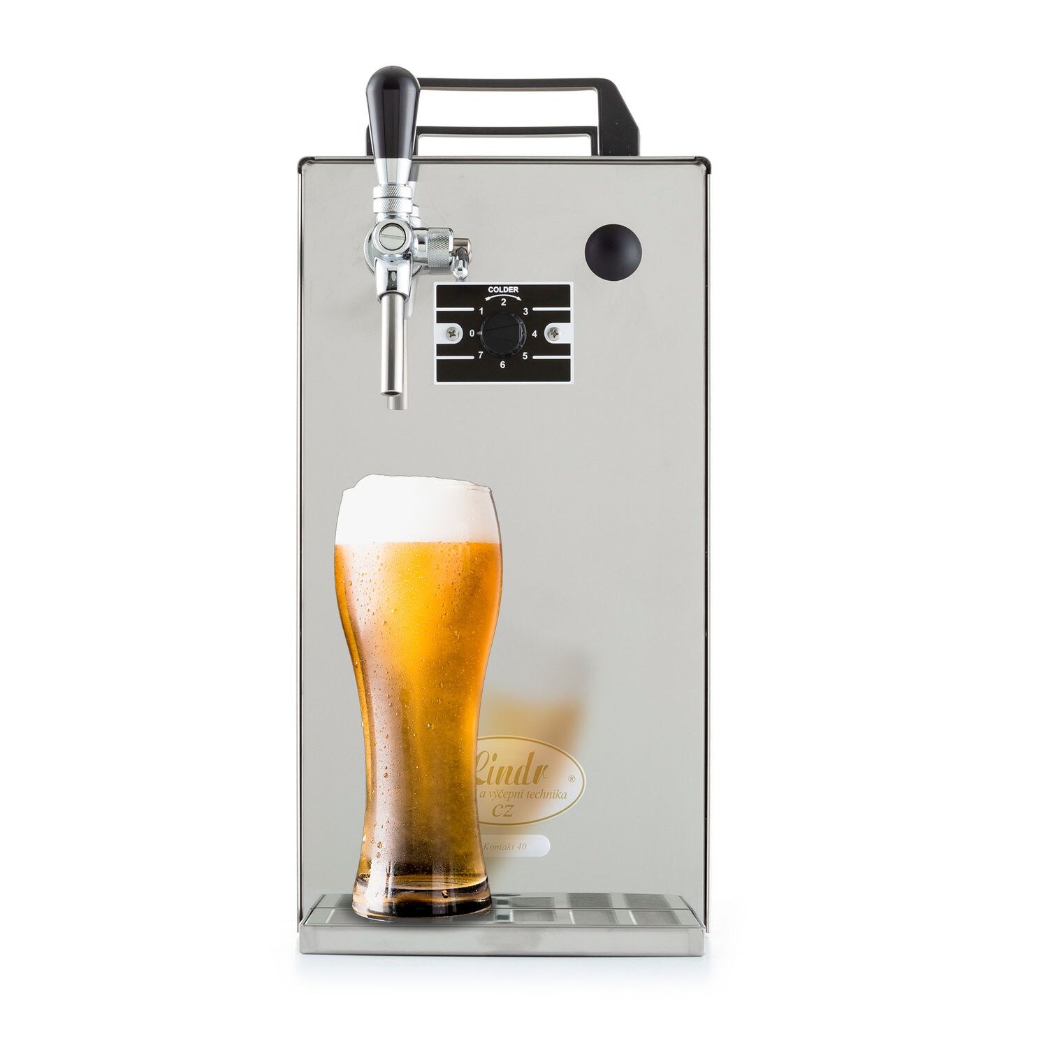 Zapfanlage mit kühlung, Durchlaufkühler für Bier, Kontakt 40/K von Lindr, Bier Zapfanlagen gekühlt, leistungsstarker Bierzapfanlage, 1-leitig, 50 Liter/h, Green Line