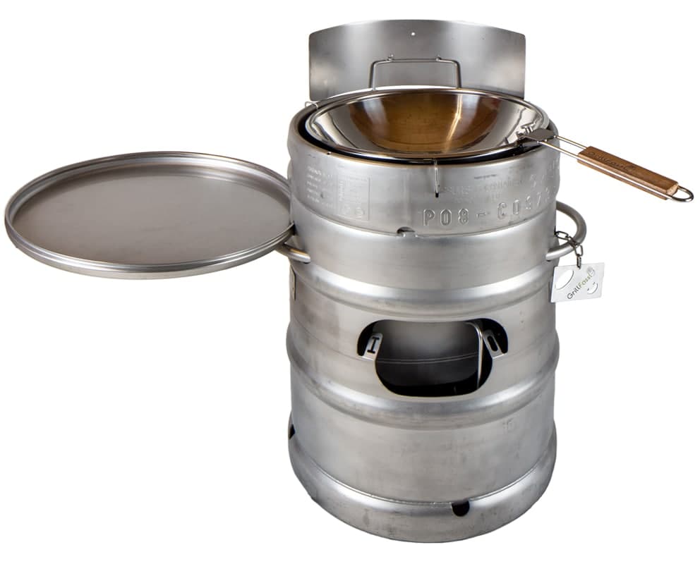 Wok, Wok Grill, Wok Edelstahl f&uuml;r Grillfass - Bild 1