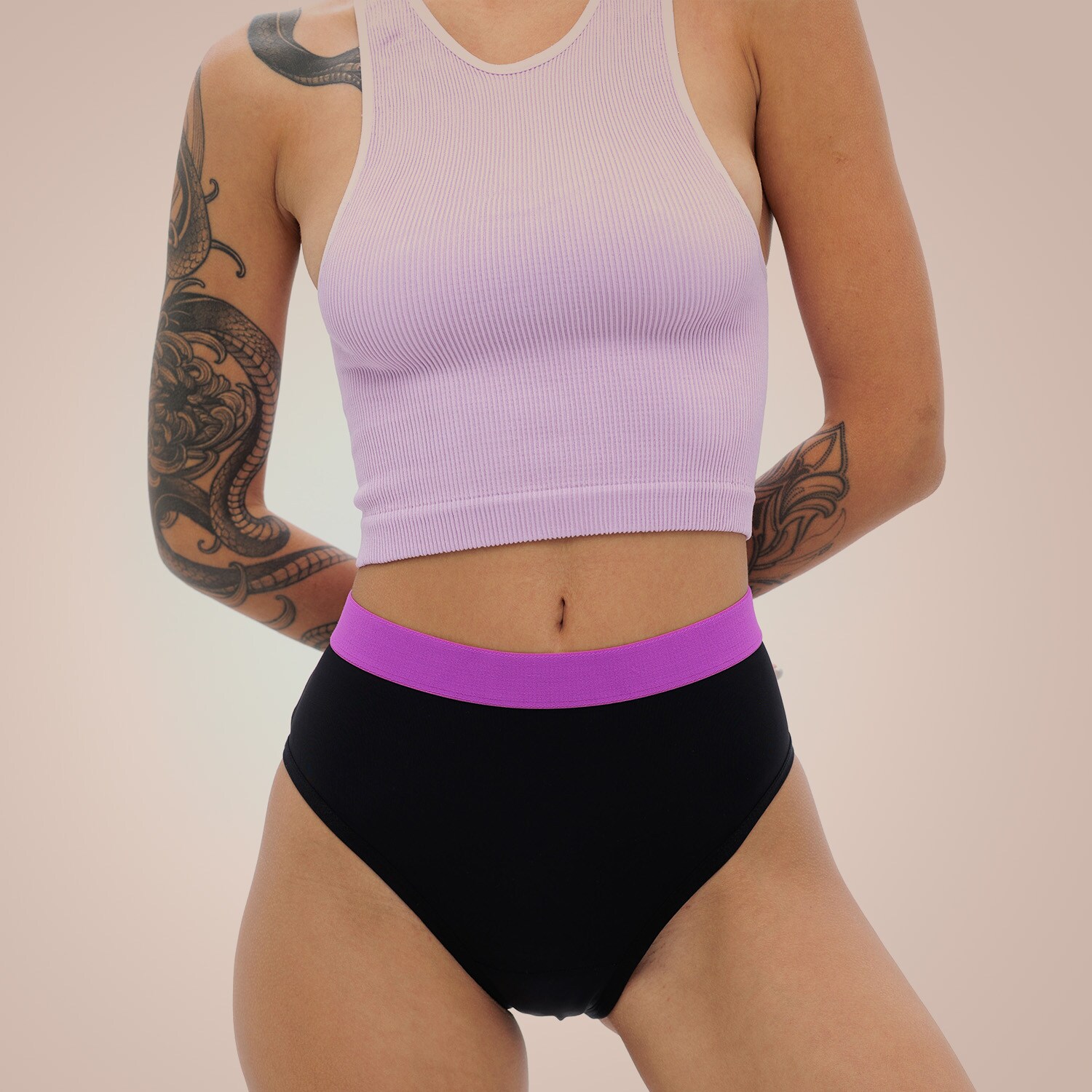 Weekiss Sport High Waist Pink Periodenunterw&auml;sche, Menstruationsunterw&auml;sche, Periodenslip, Size:L (40),Quantity: 3,Color:Schwarz - Bild 1