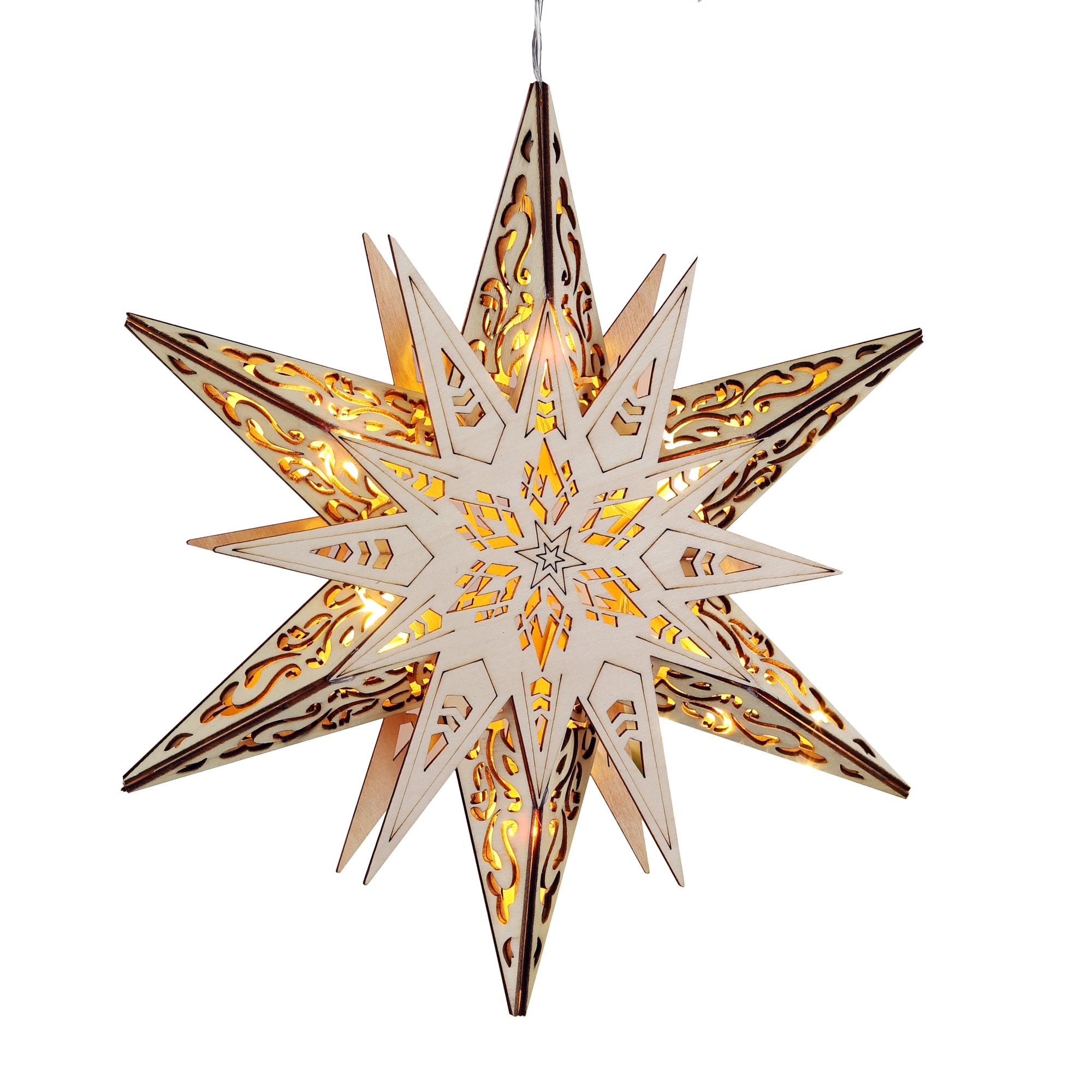 Weihnachtsstern aus Holz, &Oslash; 30 cm - Bild 1