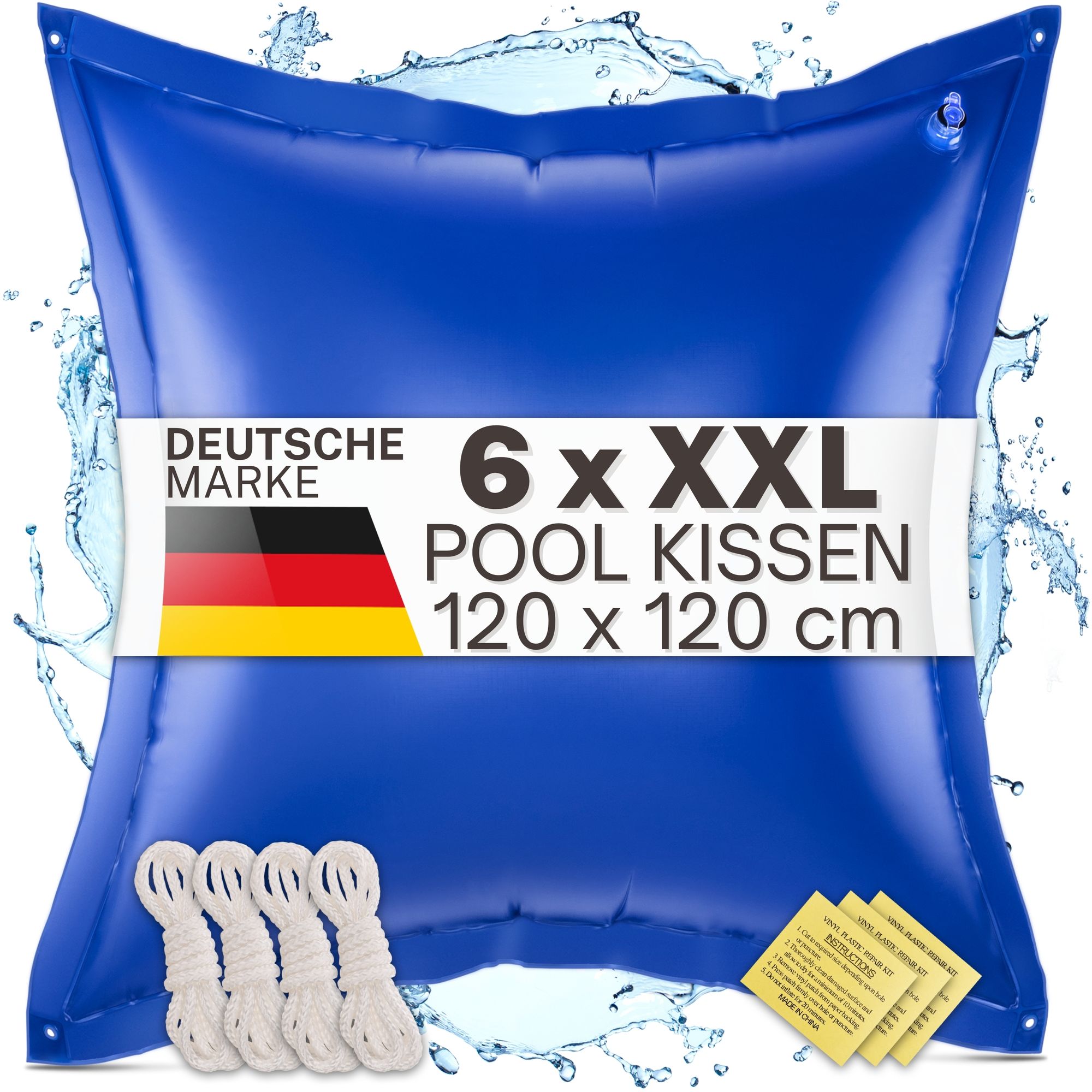 Pool Kissen 118x118 cm, blau - Bild 1