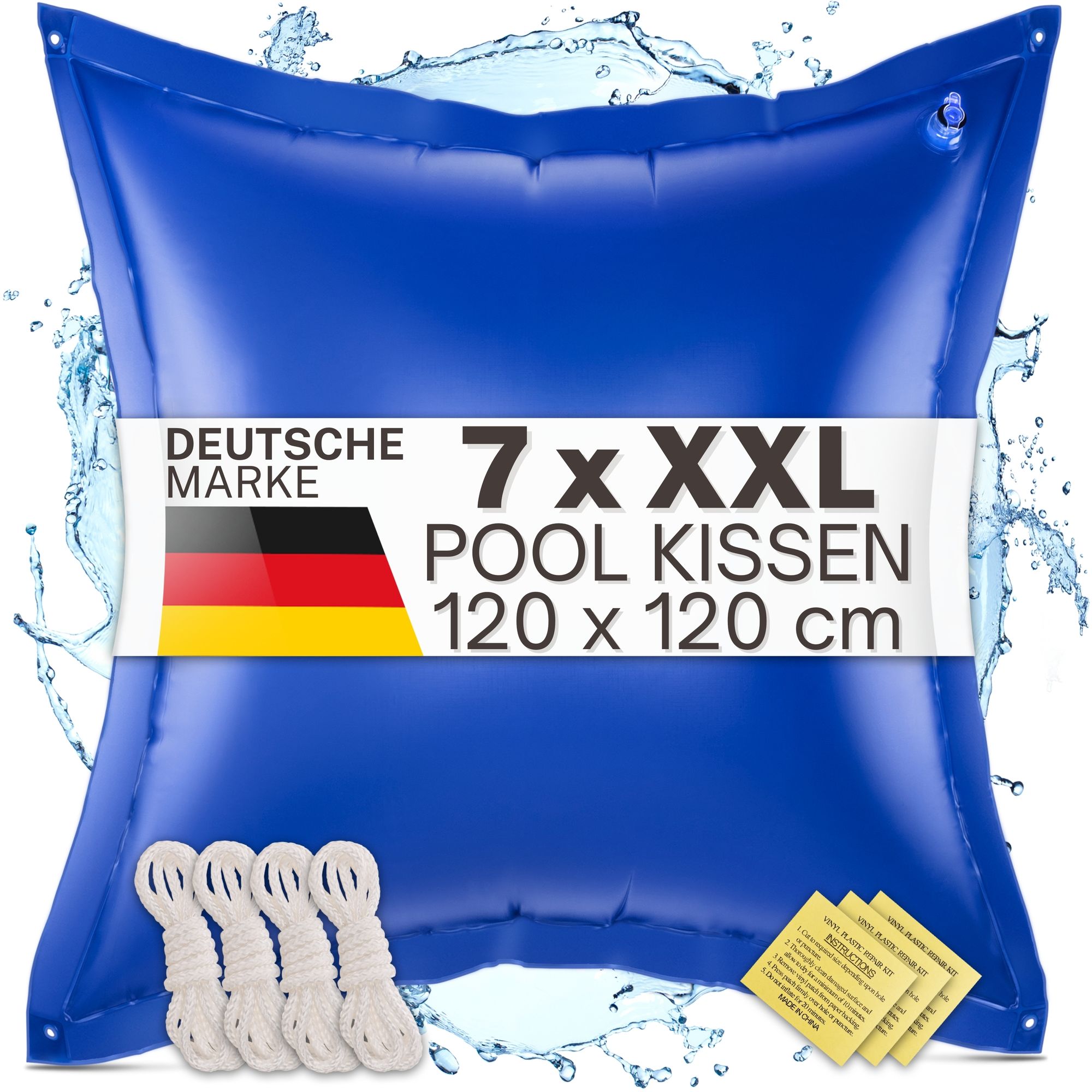 Pool Kissen 118x118 cm, blau - Bild 1