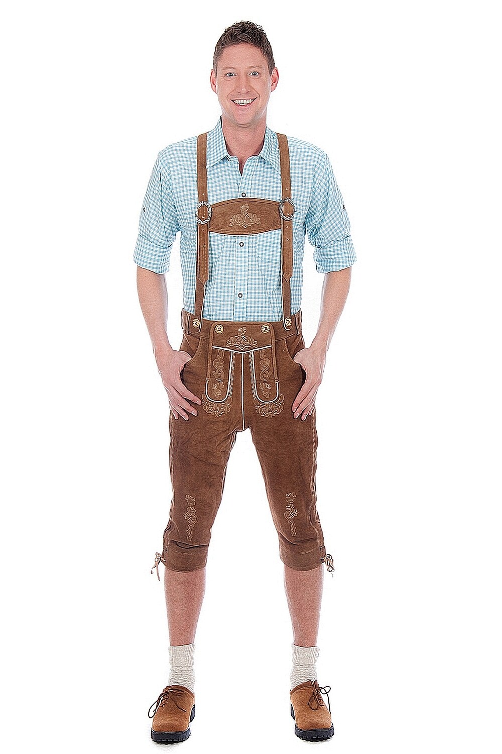 Trachtenlederhose Kniebundhose Wildbockleder - Bild 1