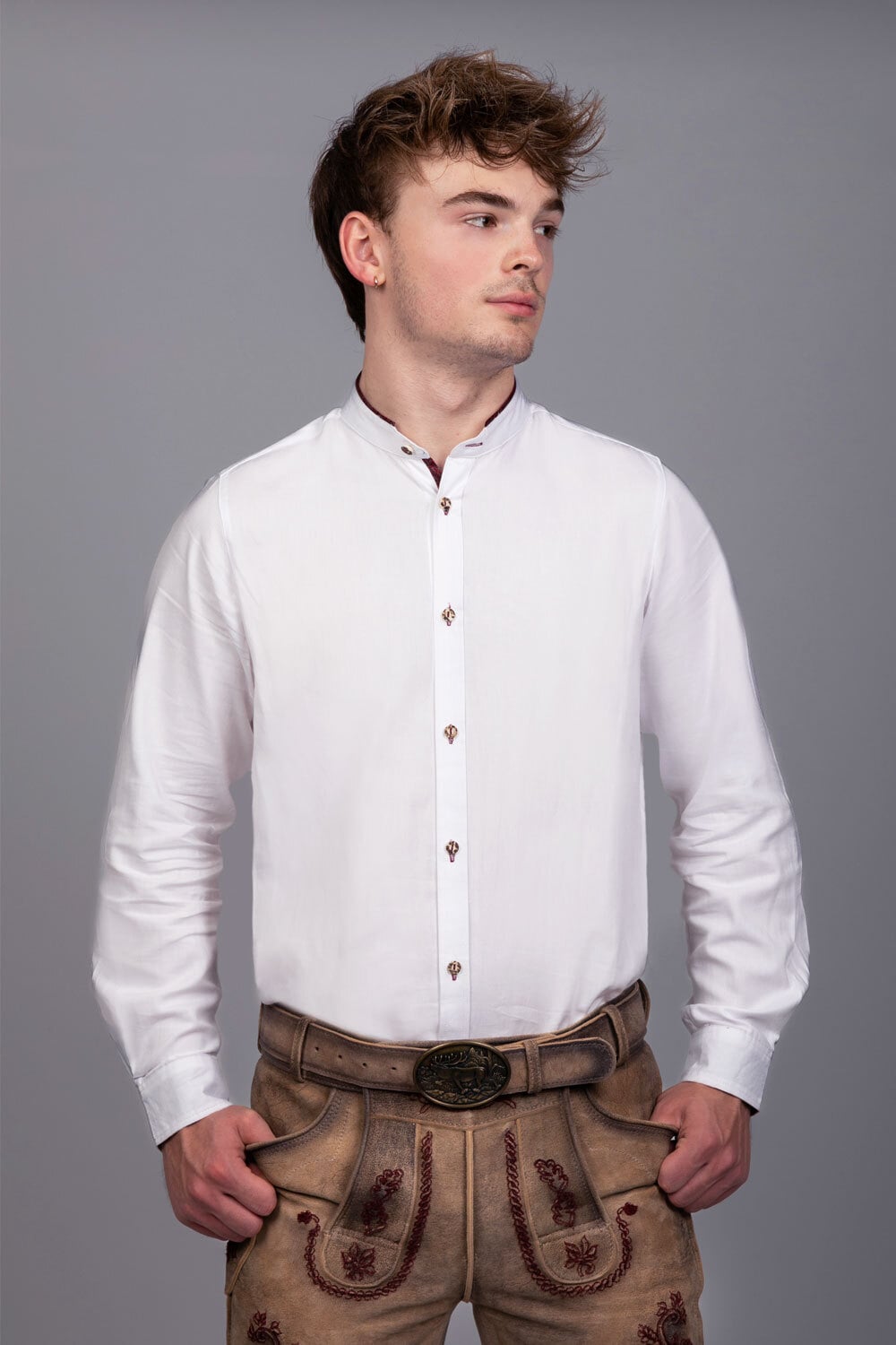 Trachtenhemd Simon rot - Bild 1