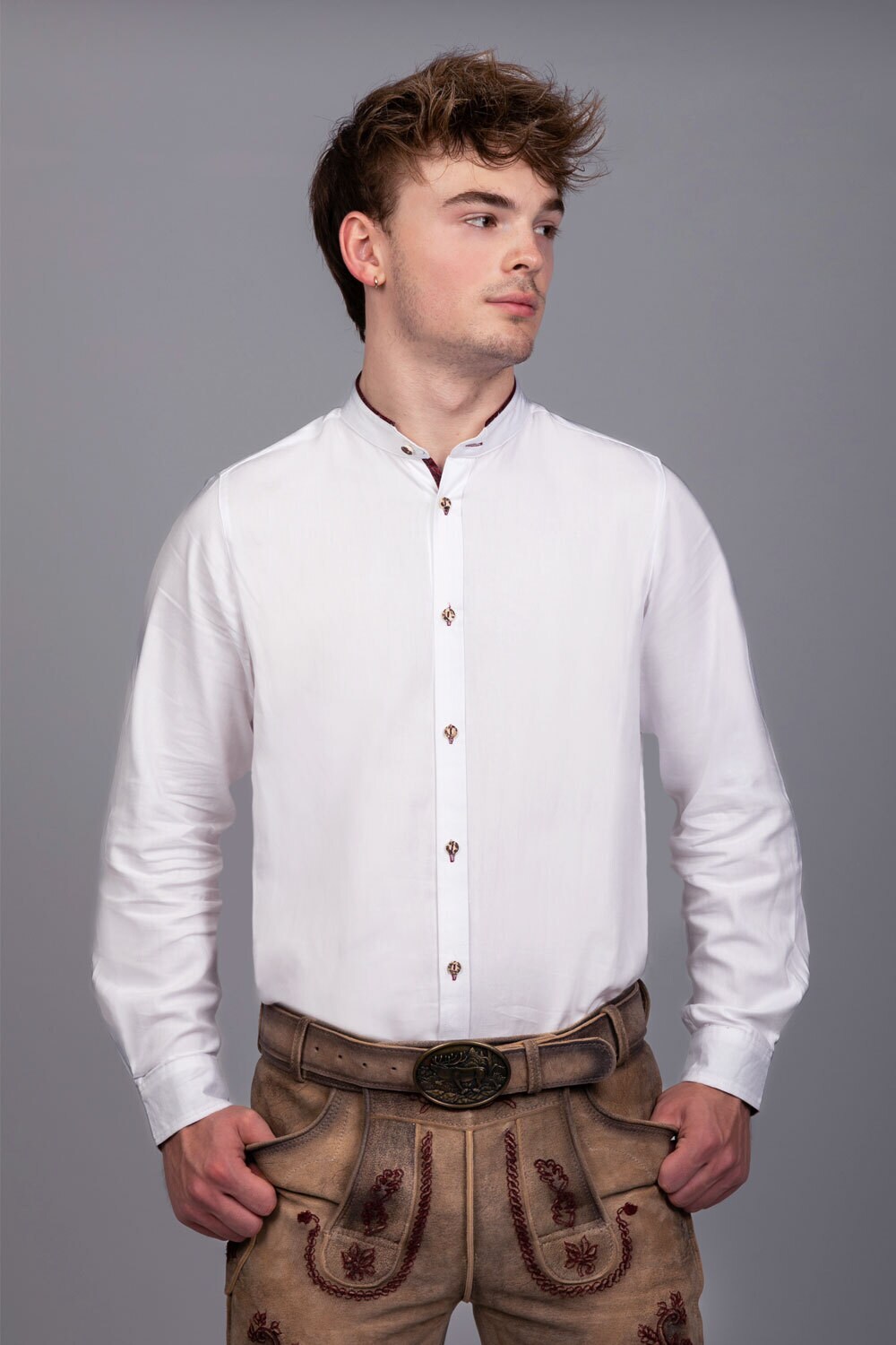 Trachtenhemd Simon rot - Bild 1