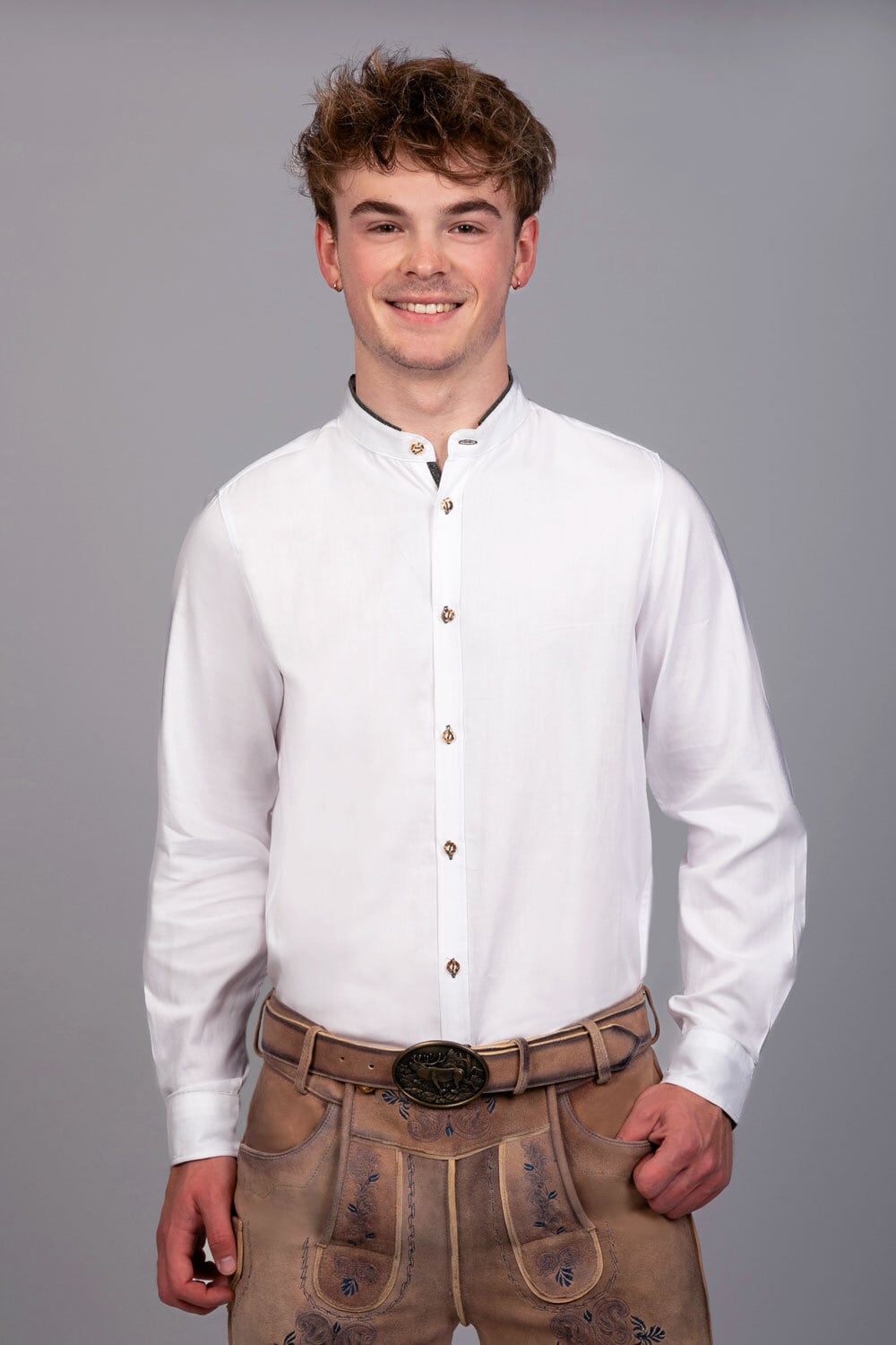 Trachtenhemd Simon gr&uuml;n - Bild 1