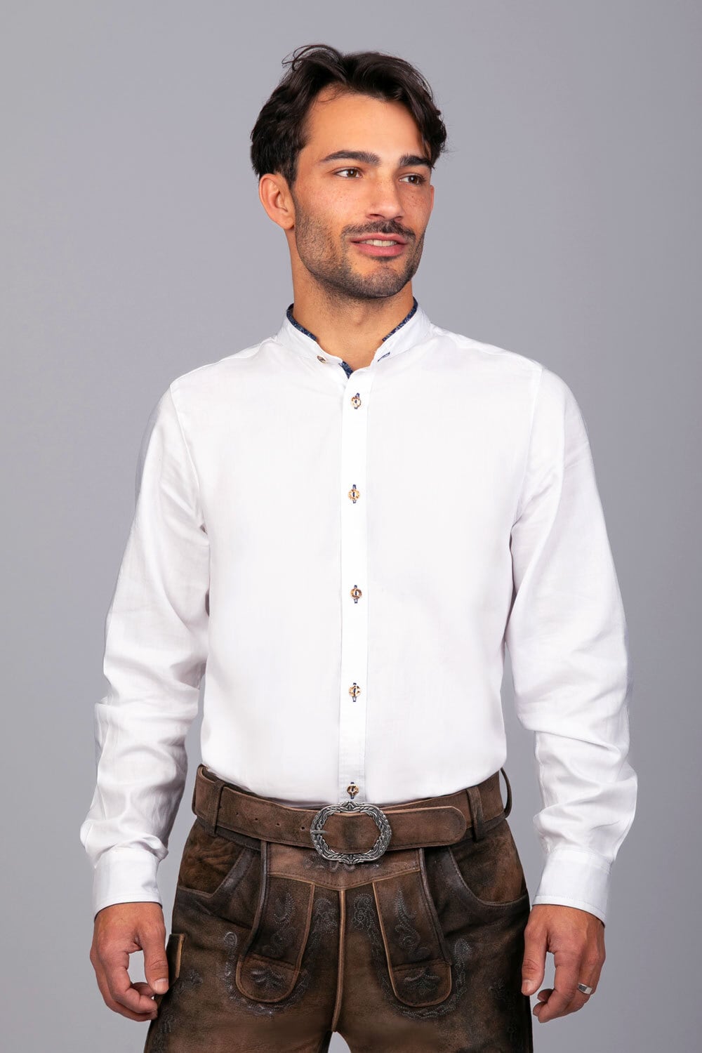 Trachtenhemd Simon blau - Bild 1