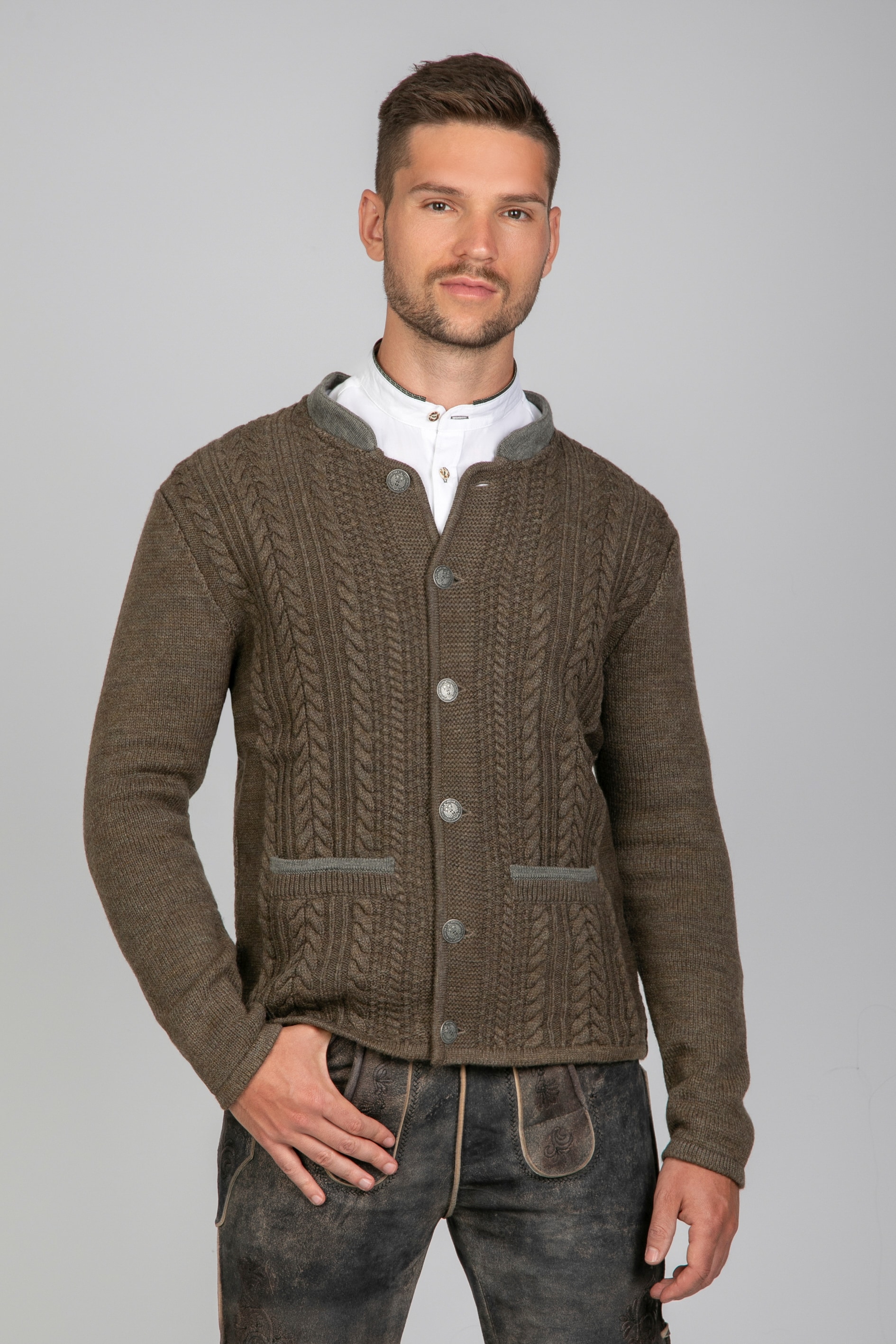 Trachten Strickjacke Jakob Tabak - Bild 1