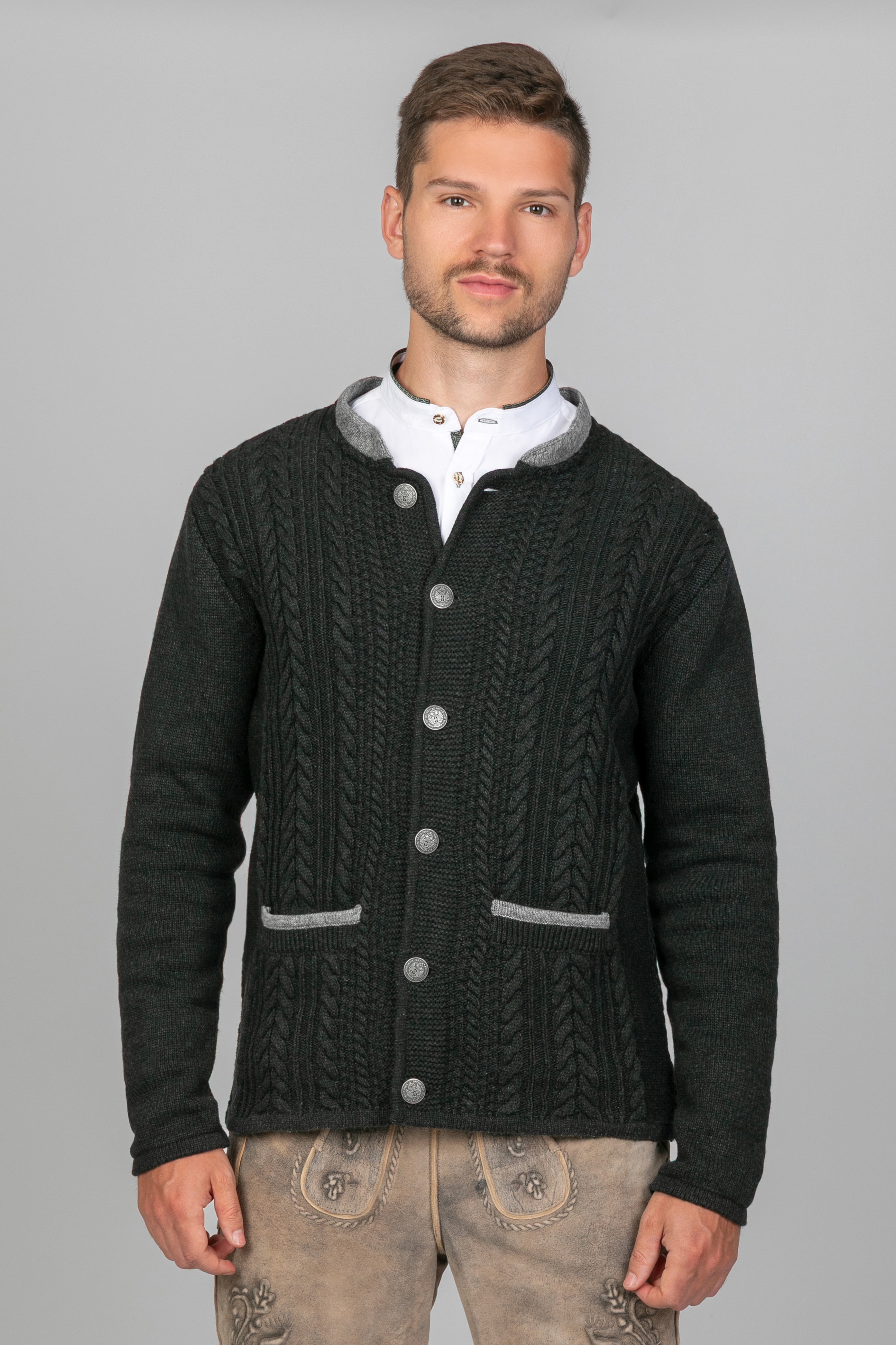Trachten Strickjacke Jakob Dunkelanthrazit - Bild 1