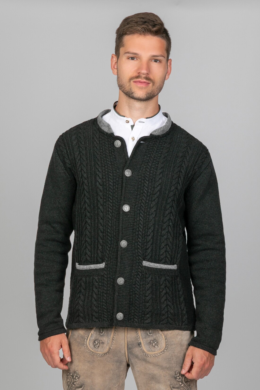 Trachten Strickjacke Jakob Dunkelanthrazit
